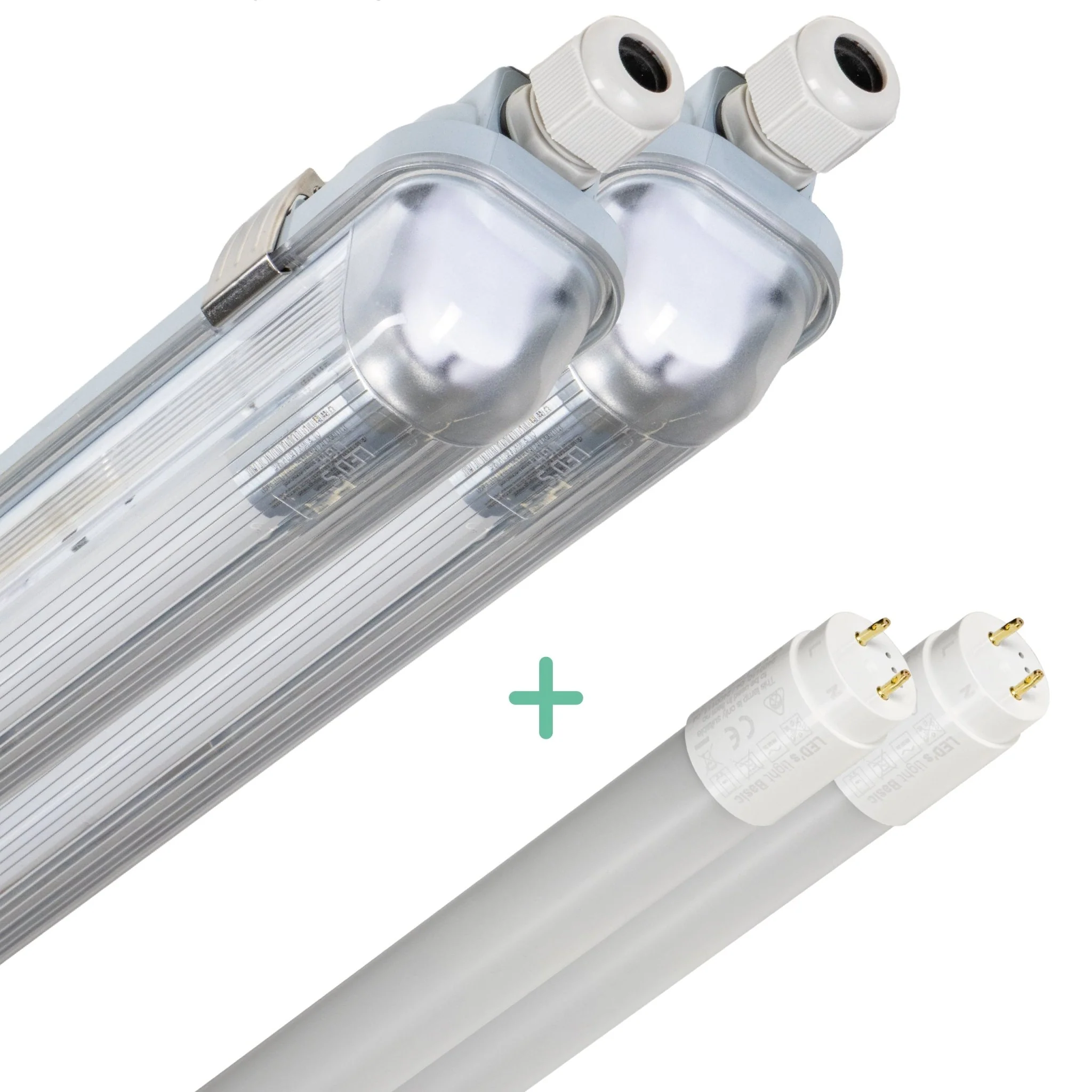 2 PACK - LED's Light Complete LED TL lamp met LED buis 120 cm - Binnen en buiten - 2130 lm - 1x11,5W - 4000K - High Efficiency - Energie Label B