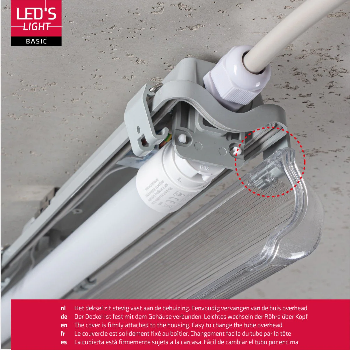 2 PACK - LED's Light LED TL armatuur met lamp 150 cm - Koud wit licht 6500 K - Waterdicht - Complete set - Image 5