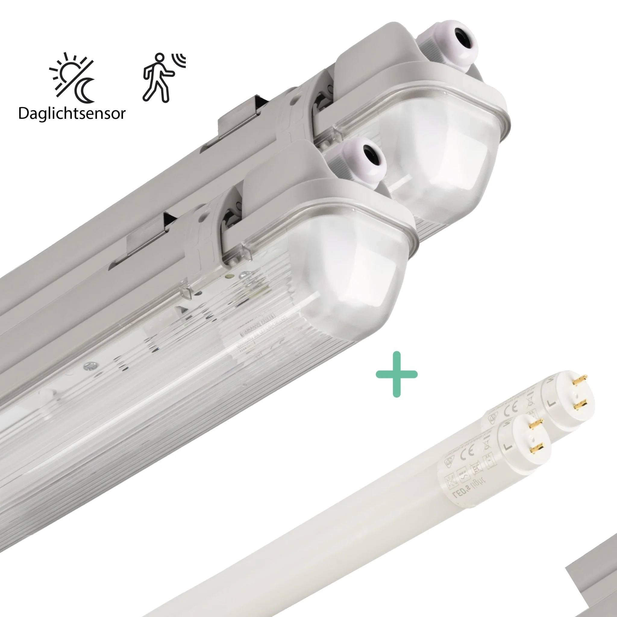 2 PACK - LED's Light LED TL armatuur met sensor 120 cm - Bewegingssensor en nachtsensor - Waterdicht - 2100 lm