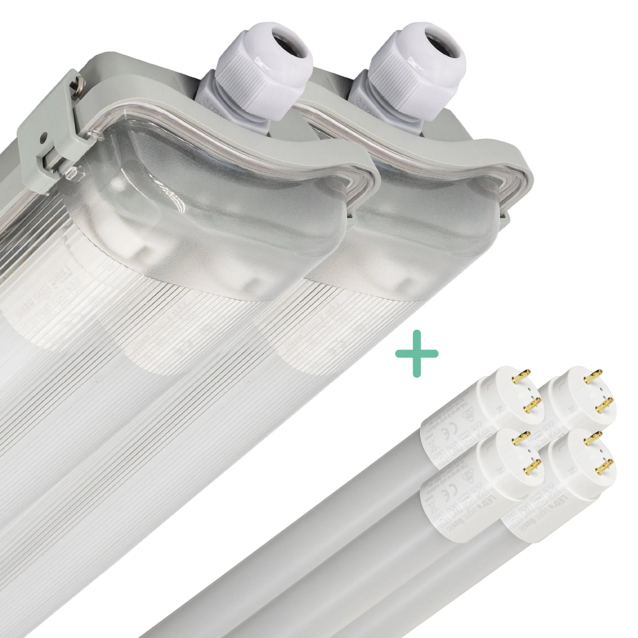 2 PACK - LED's Light LED TL dubbel armatuur 120 cm - 4000K - Compleet met 2 LED TL buizen 120 cm - 4320lm