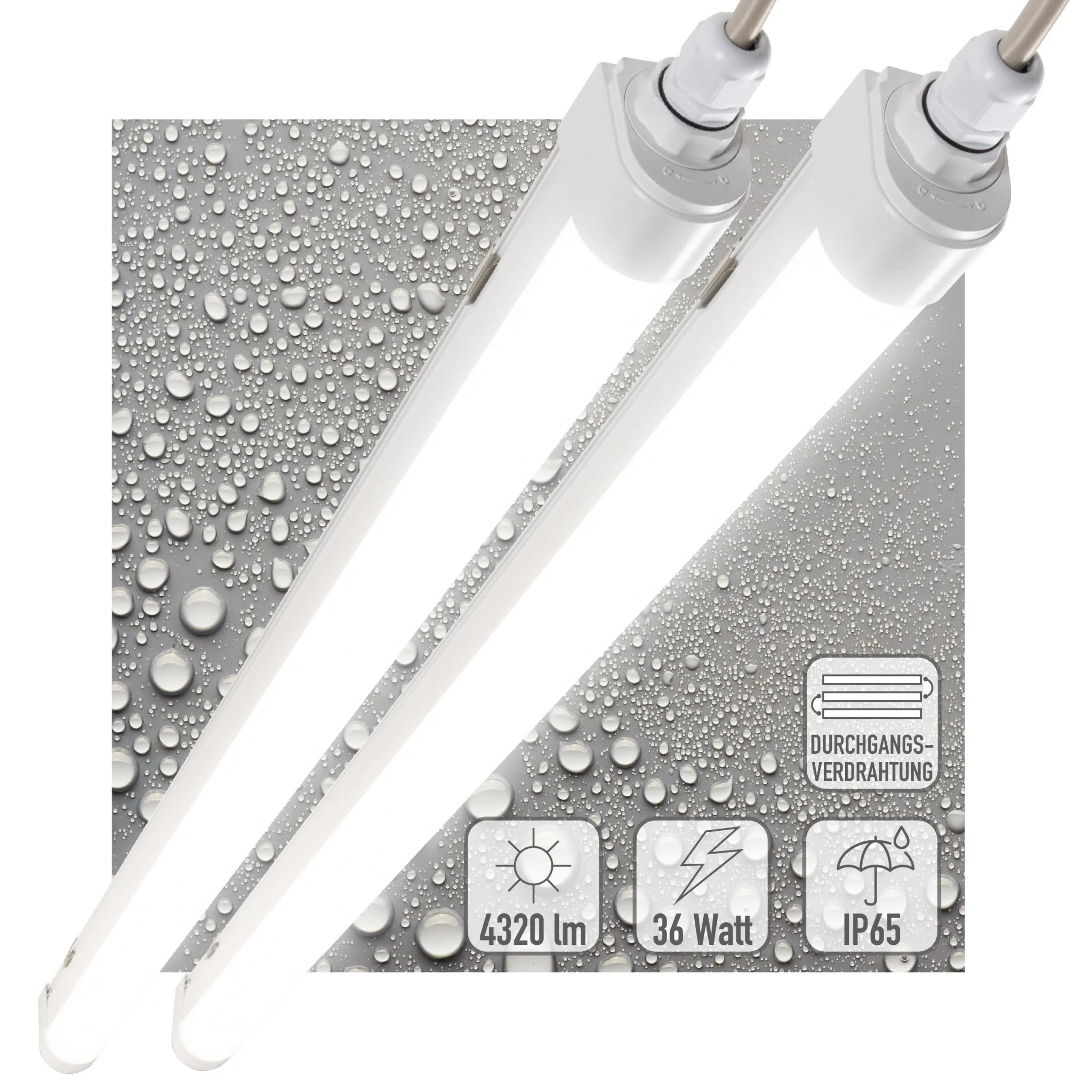 2 PACK - LED's Light LED TL lamp compleet 120 cm - Koppelbaar tot 10 lampen - Waterdicht - IP65 - Image 2