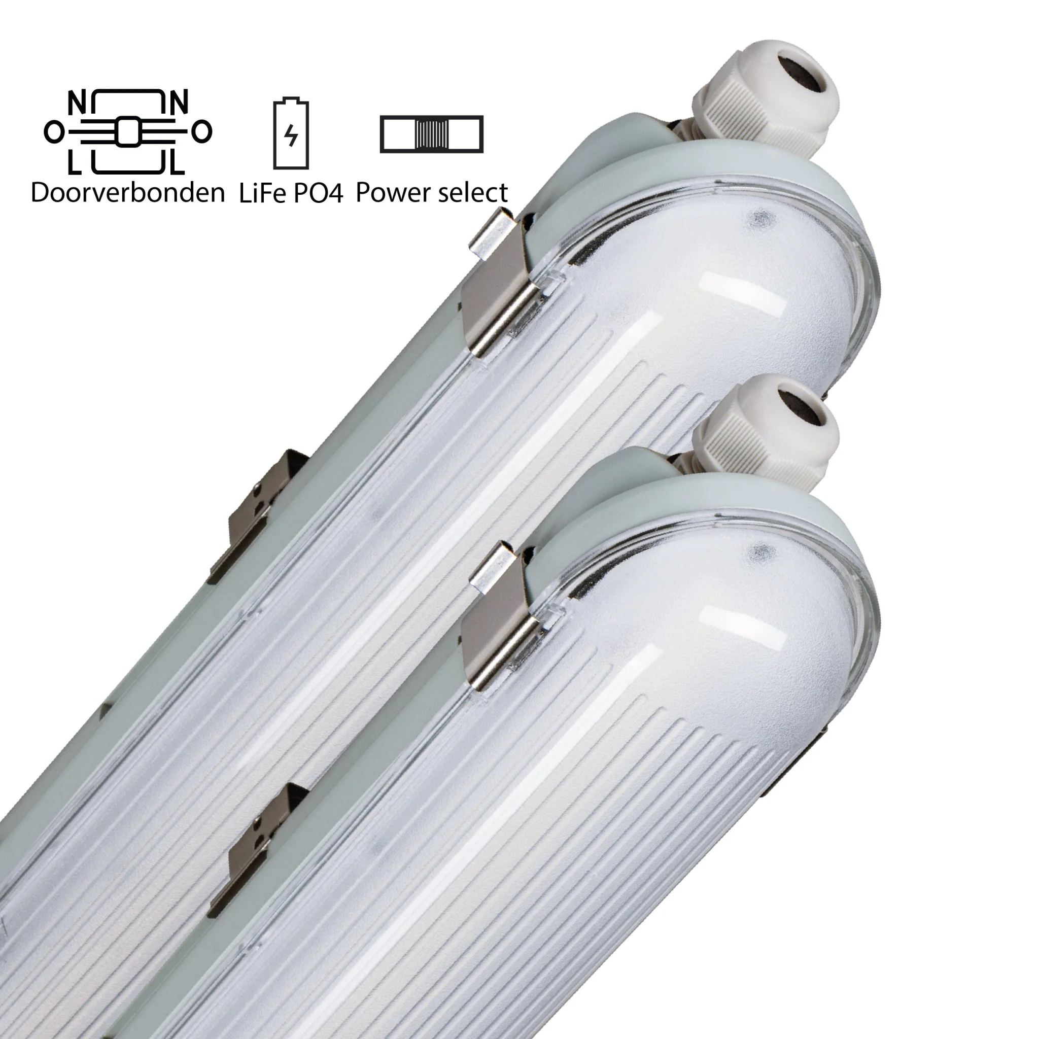 2 PACK - LED's Light PRO Philips LED TL armatuur 150 cm - Met noodaccu - 185lm/w - Energielabel B - 47W 7200lm 4000K