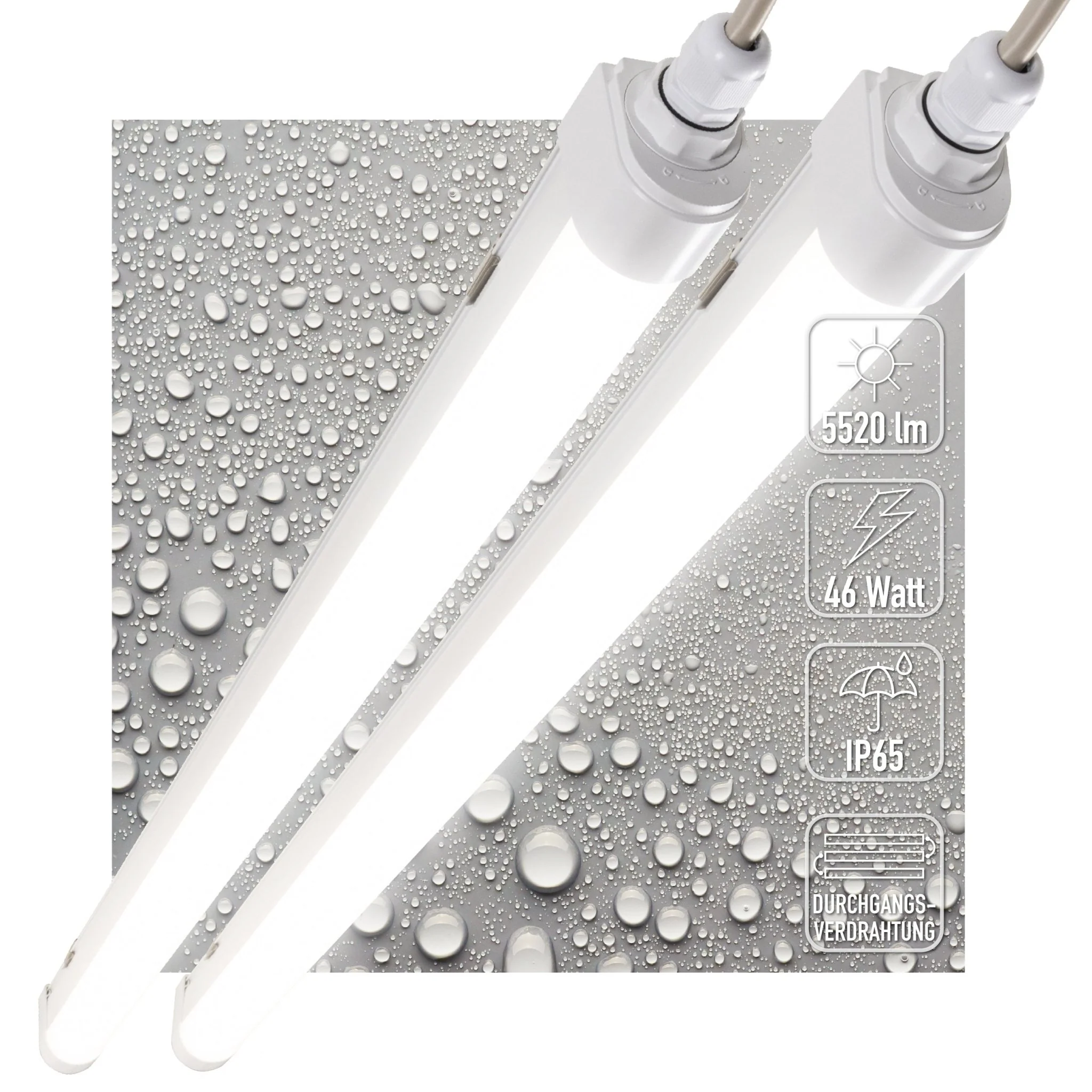 2 PACK - LED's Light TL armatuur met Strip - Koppelbaar - 46W 150cm 5520lm 4000K - Image 2