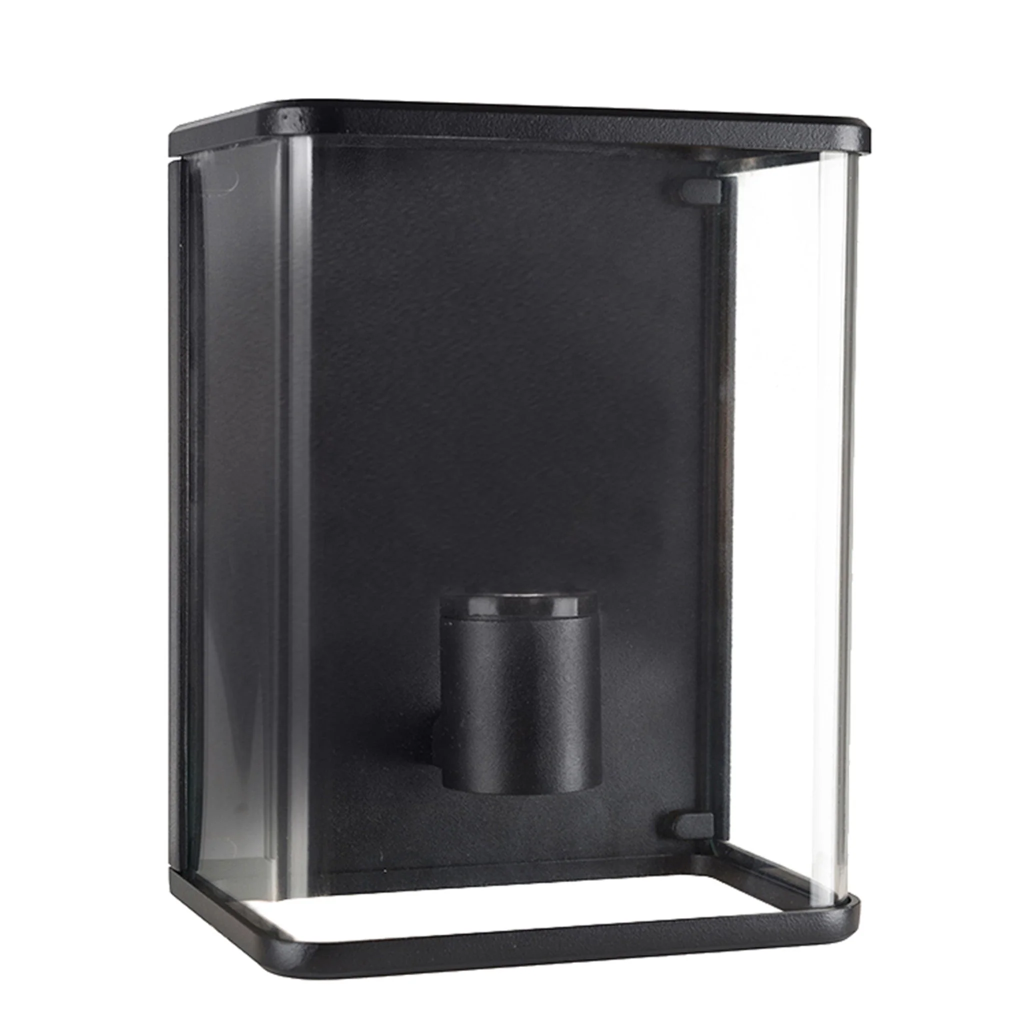 LED Wandlamp Glas - Rondom licht - Rechthoek - E27 fitting - IP44 - Zwart