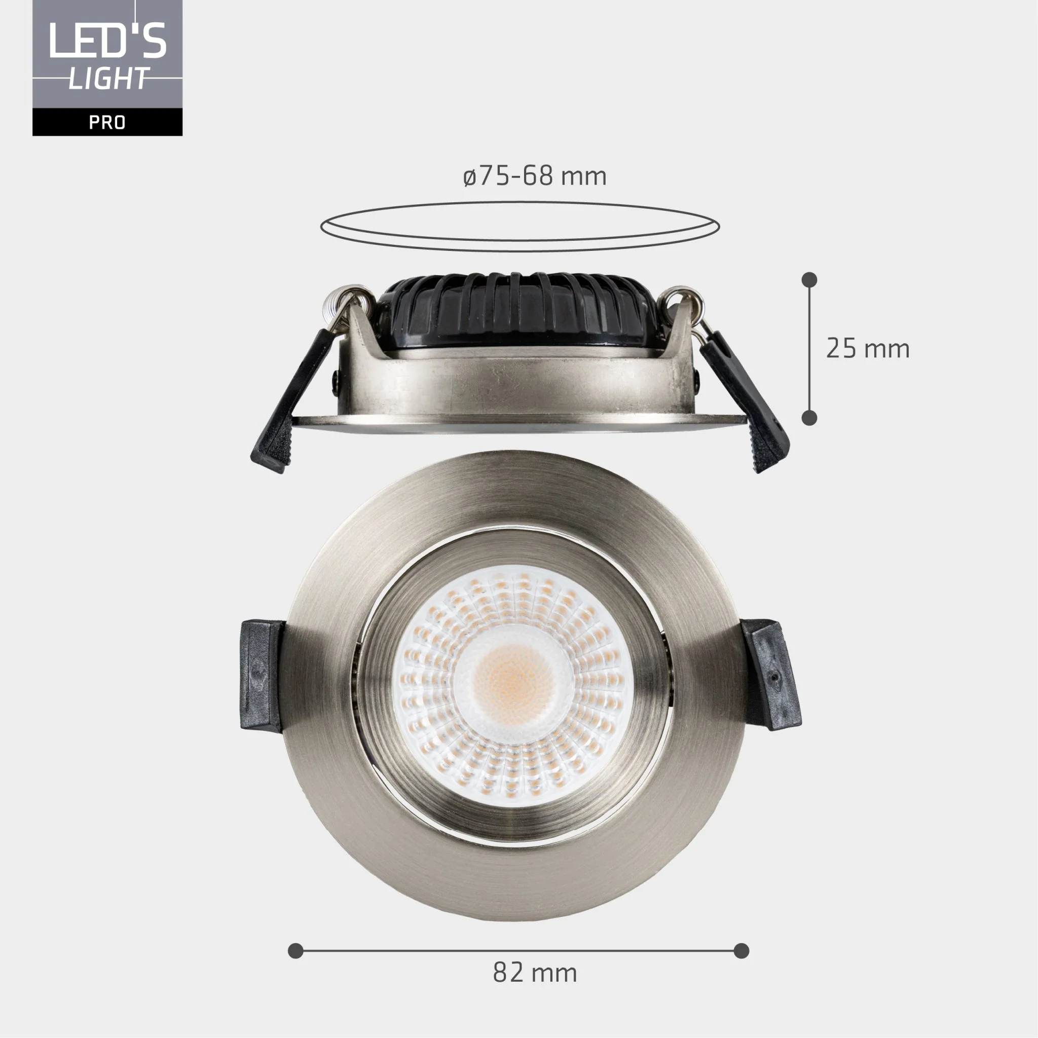 3 PACK - LED's Light PRO downlight inbouwspot Ø 68mm - Kantelbaar - Spatwaterdicht - Dim to Warm - RVS - Image 8