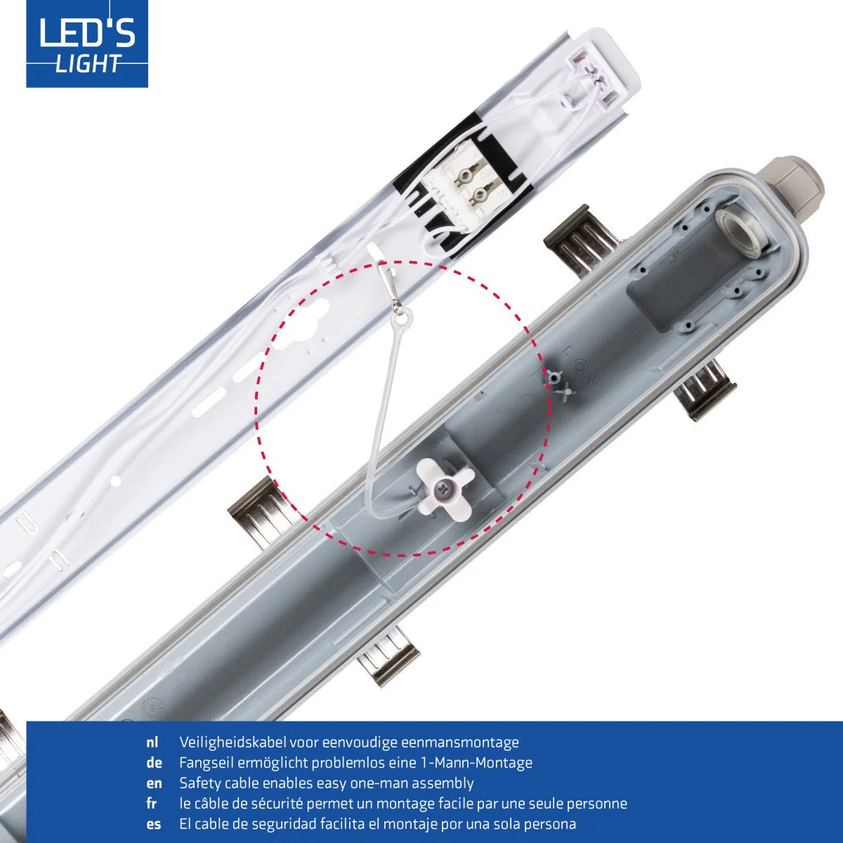 LED's Light Complete LED TL lamp met LED buis 150 cm - Binnen en buiten - 3060lm - 16.5W - 4000K - 185lm/w - Energielabel B - Image 8