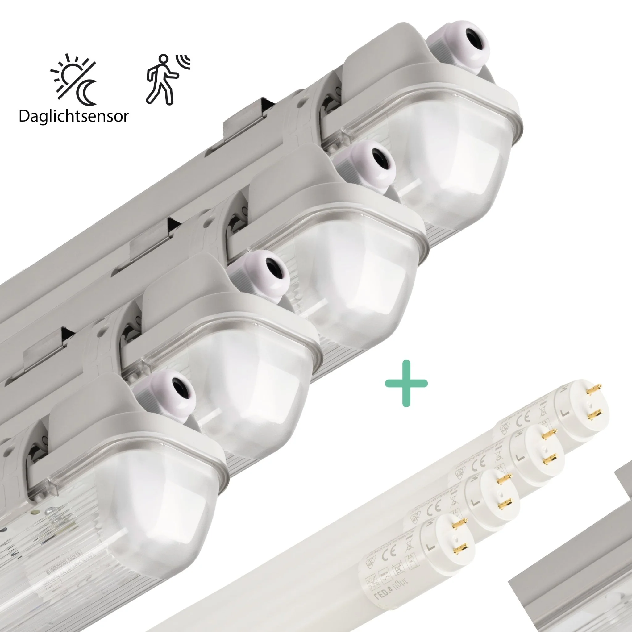 4 PACK - LED's Light LED TL armatuur met sensor 120 cm - Bewegingssensor en nachtsensor - Waterdicht - 2100 lm