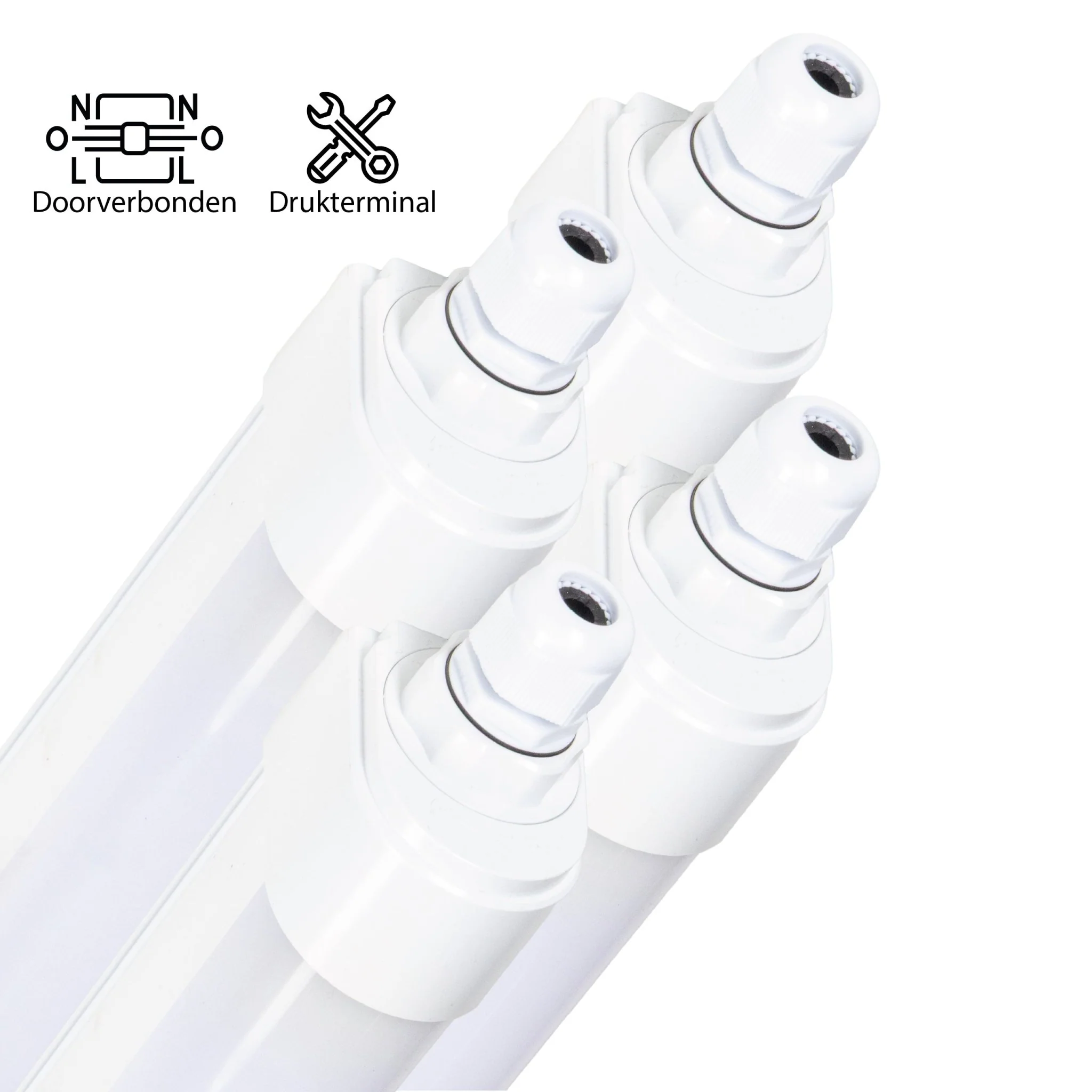 4 PACK - LED's Light LED TL lamp compleet - Koppelbaar tot 10 lampen - Waterdicht - 36W, 120cm, 4320lm 4000K - IP65 IK08