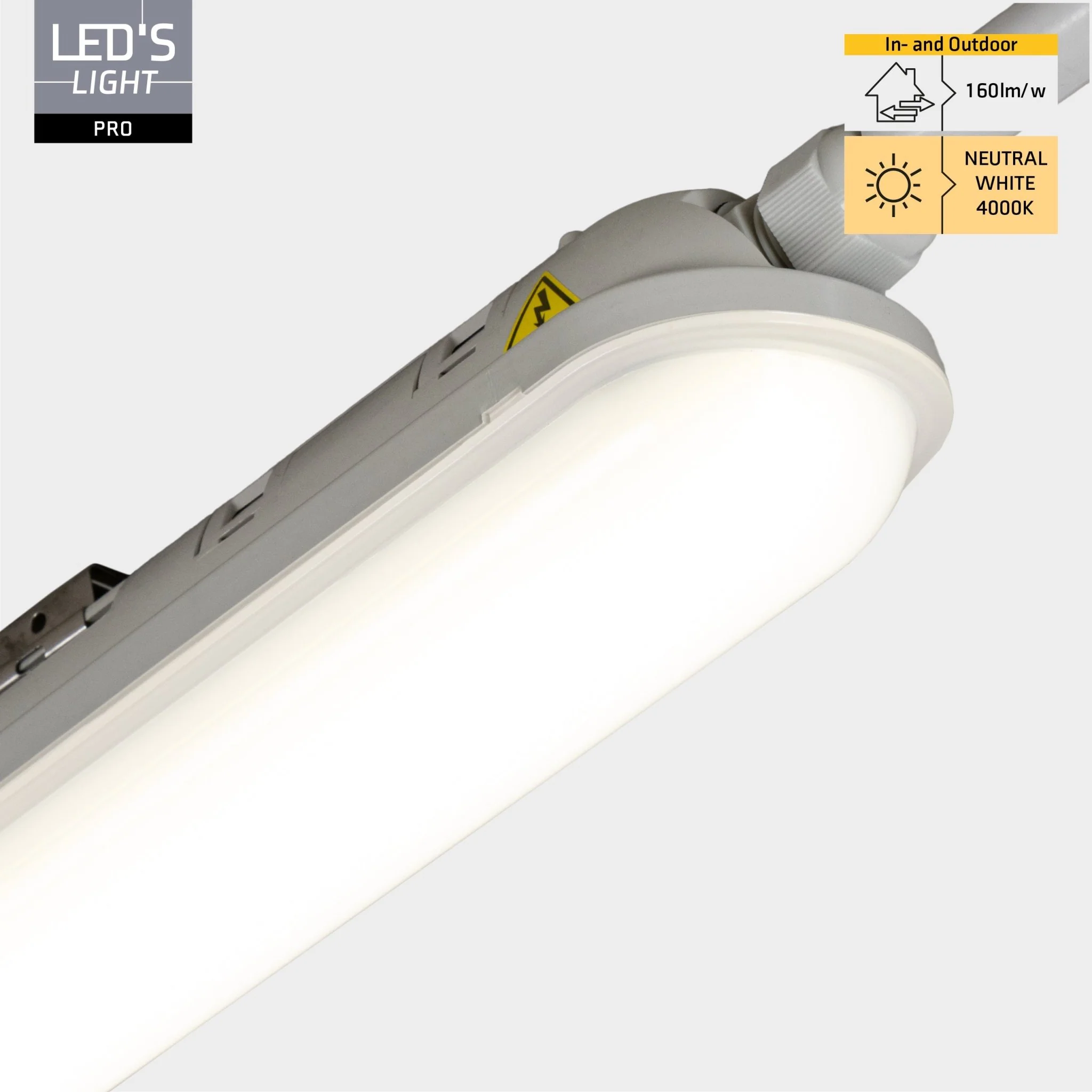 4 PACK -LED's Light Pro TL armatuur compleet 60 cm - Koppelbaar - IP65 Waterdicht - 2400 lm - 15W - 160lm/w - Image 3