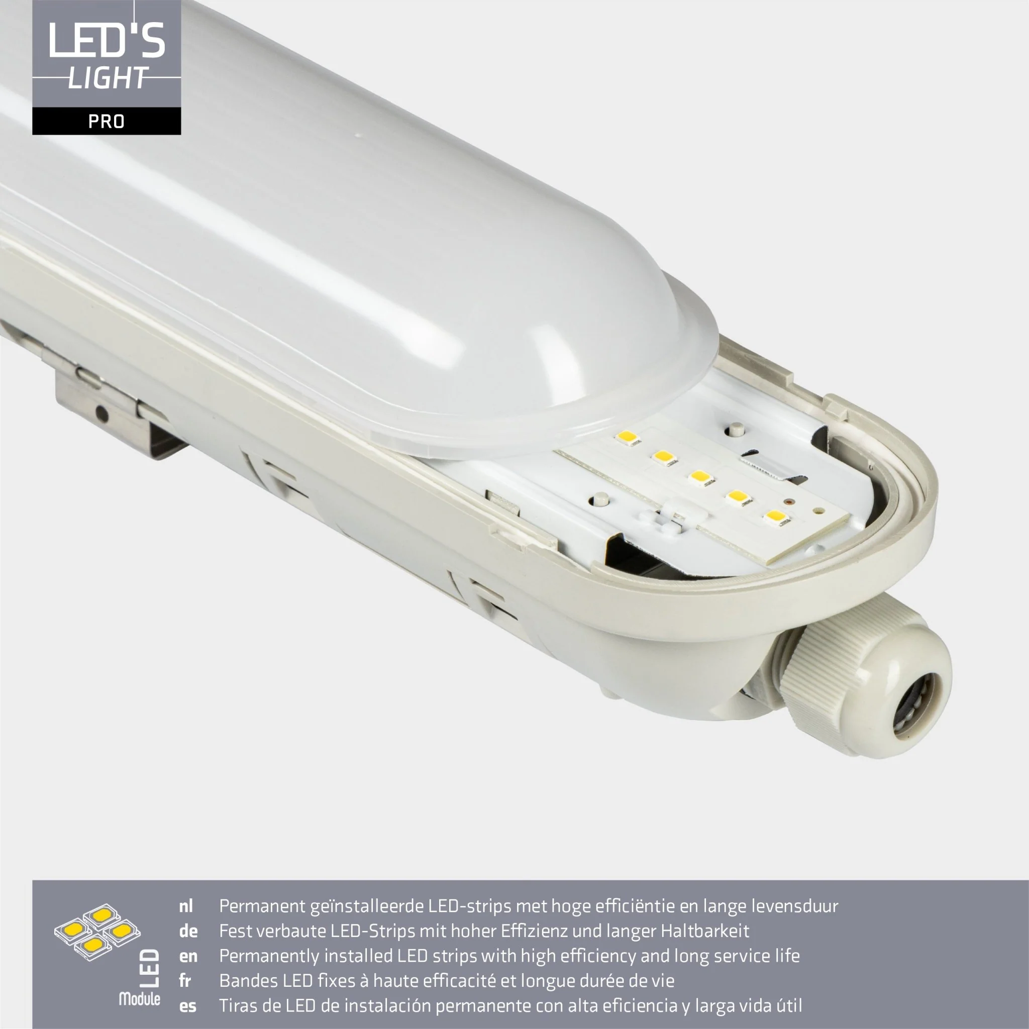 4 PACK -LED's Light Pro TL armatuur compleet 60 cm - Koppelbaar - IP65 Waterdicht - 2400 lm - 15W - 160lm/w - Image 7