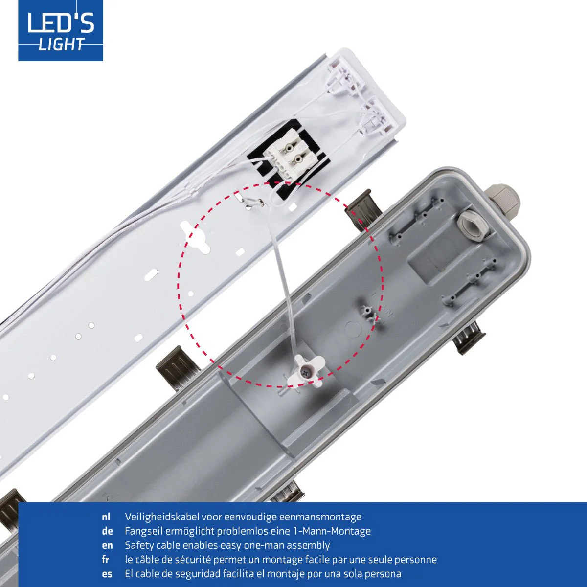 LED's Light Dubbele LED TL lamp 150 cm - compleet met LED buizen - Binnen en buiten - 6120 lm - 2x16.5W - 4000K - 185lm/w - Energielabel B - Image 6
