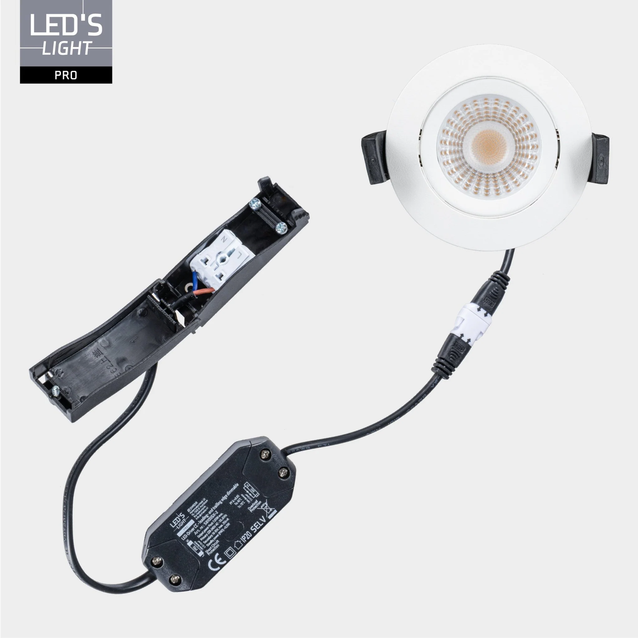 LED's Light PRO downlight inbouwspot Ø 68mm - Spatwaterdicht - Dimbaar - Universeel - Wit - Image 10