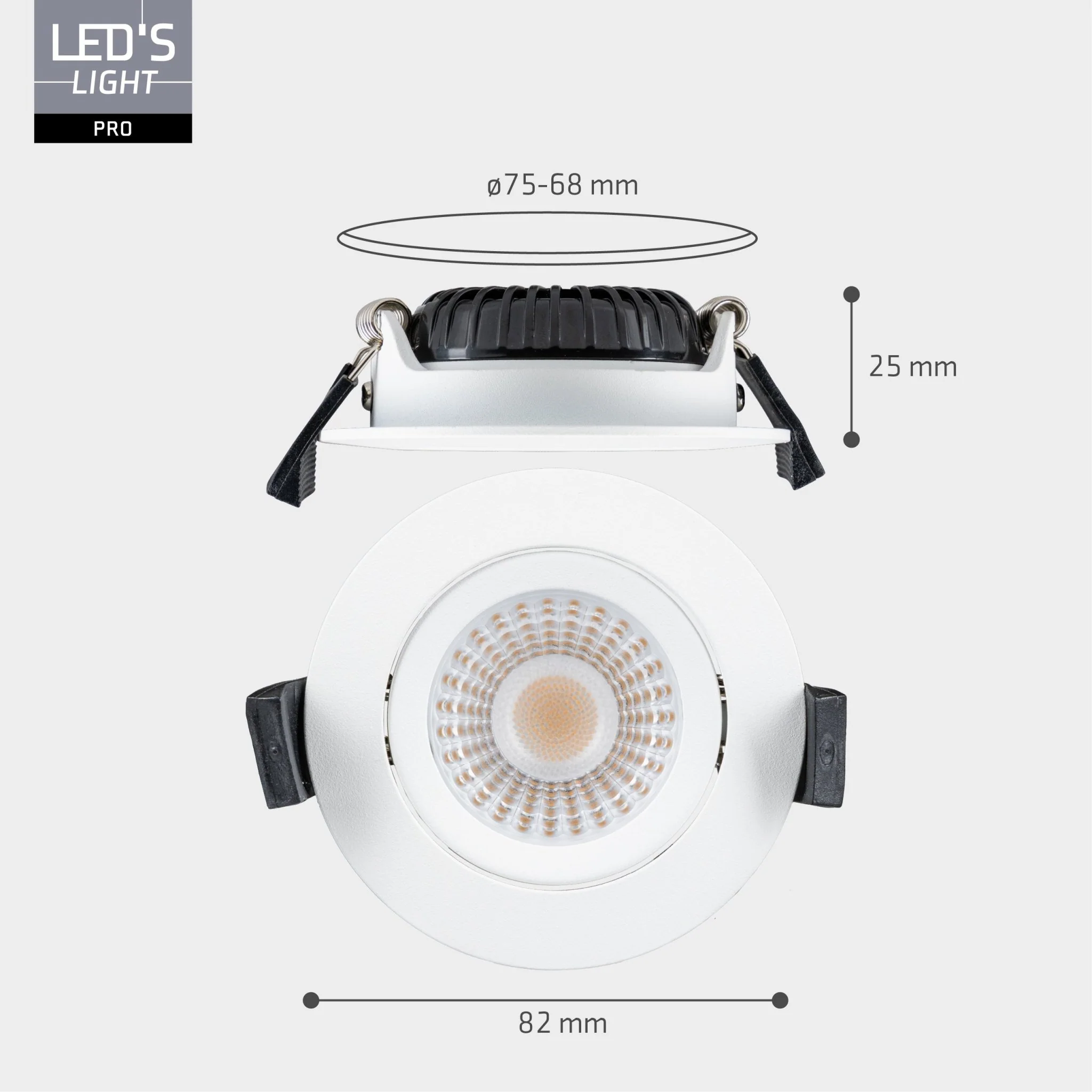 LED's Light PRO downlight inbouwspot Ø 68mm - Spatwaterdicht - Dimbaar - Universeel - Wit - Image 9