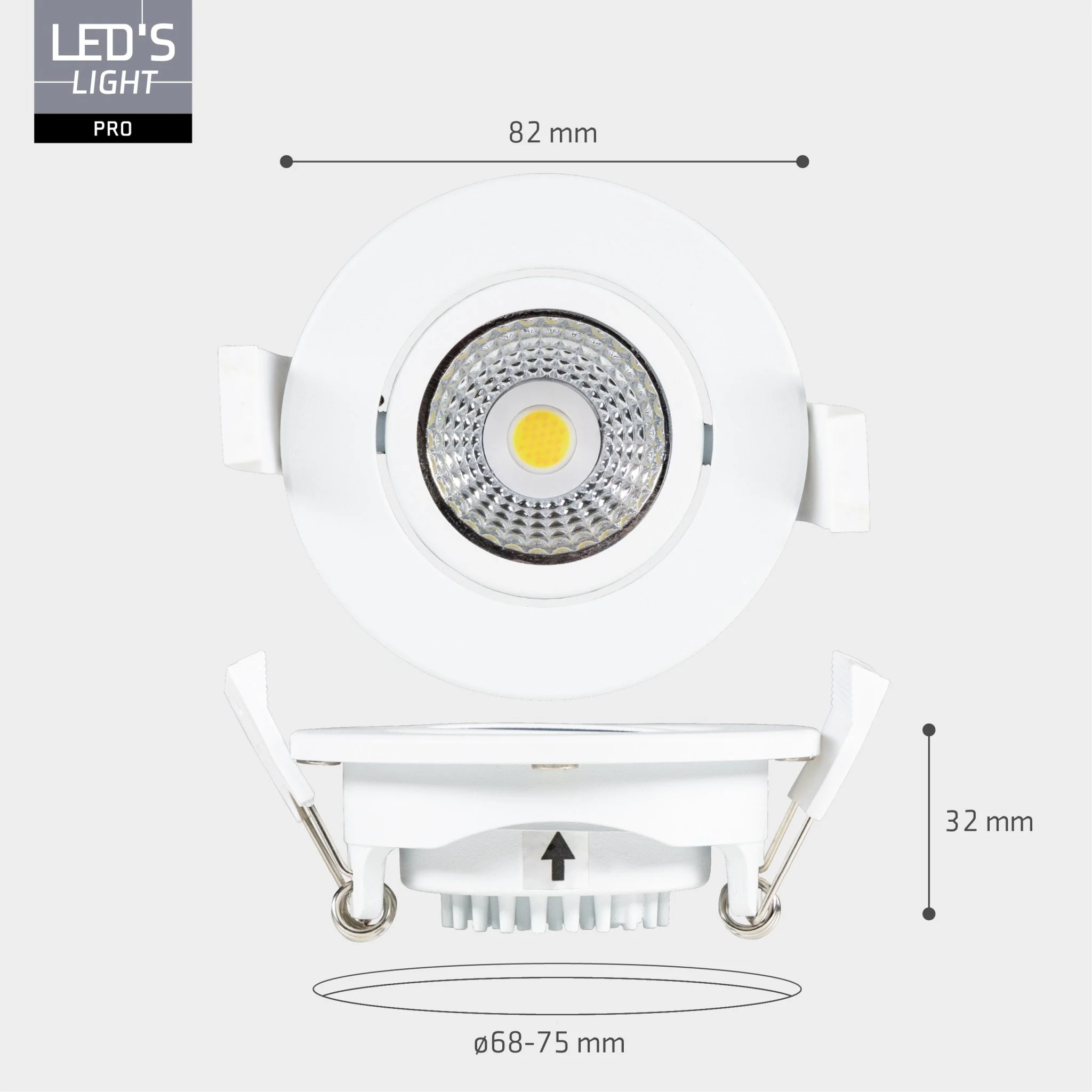 3 PACK - LED's Light PRO Inbouwspot 68 mm - Indoor & Outdoor - 3 lichtkleuren - Dimbaar licht - Wit - Image 5