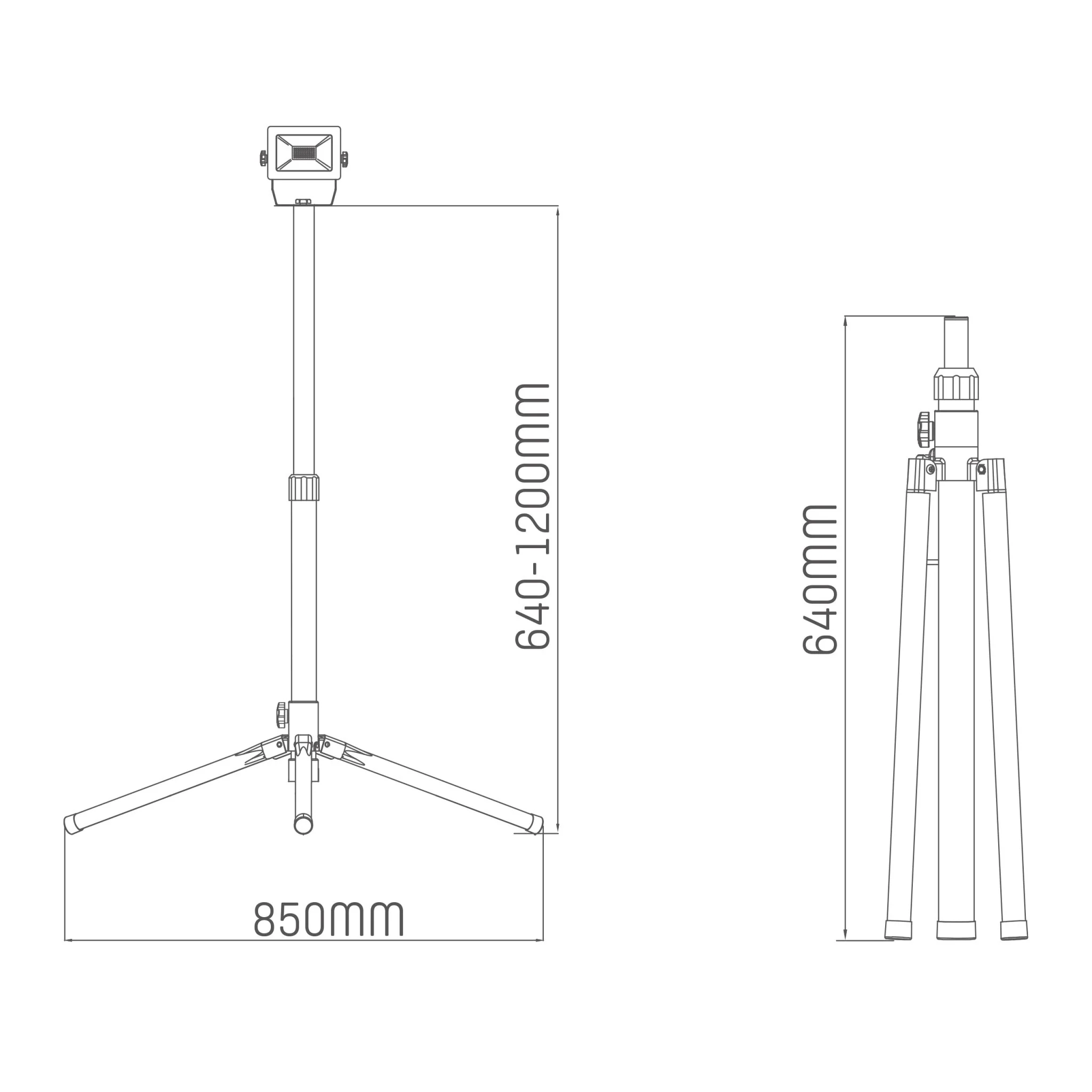 LED's Work 1 x 50W Tripod LED Bouwlamp op statief - In hoogte verstelbaar - 4250 lm - Image 3
