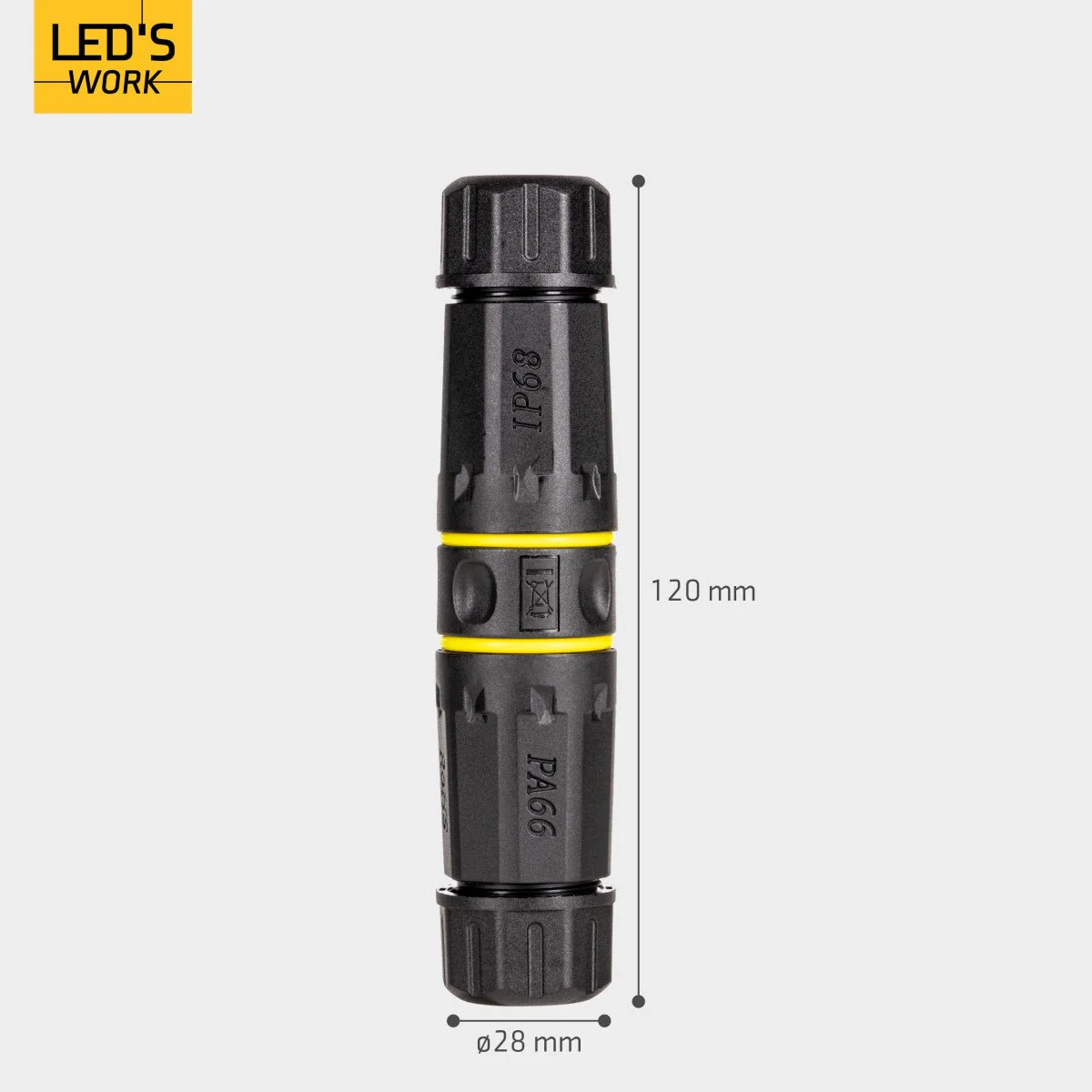 LED's Work Ethernet connector RJ45-connector I-vorm – CAT6A – Ø4,5–7,5 mm kabel – IP68 - Image 5