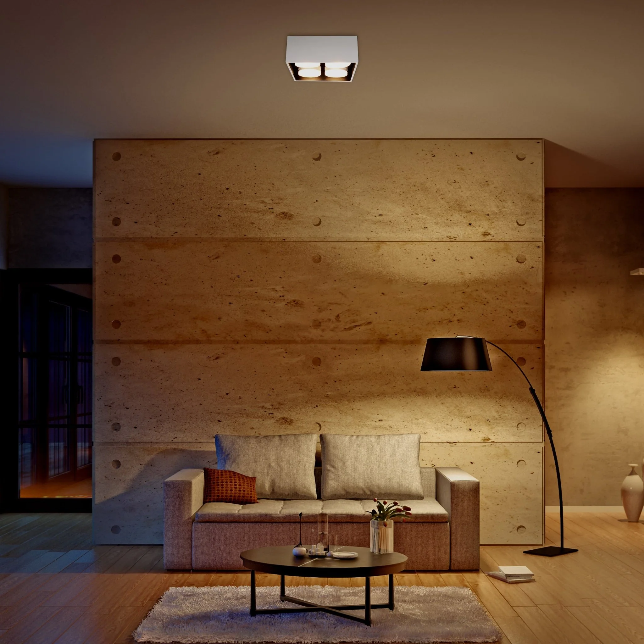 LED's Light Cube LED Plafondlamp - 4 lichtpunten - Draaibaar licht - Staal - 20 x 20 cm - Wit - Image 4