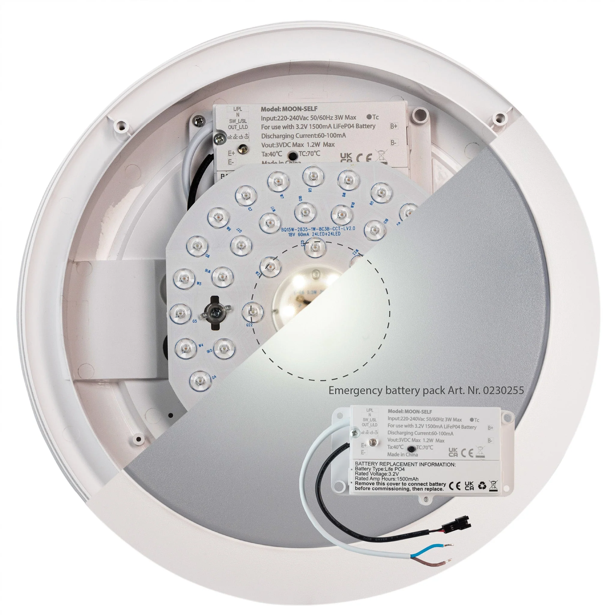 EasyFix LED Plafondlamp 30 cm - Lichtkleur en lichtsterkte dimbaar - Waterdicht - IP66 - Image 8