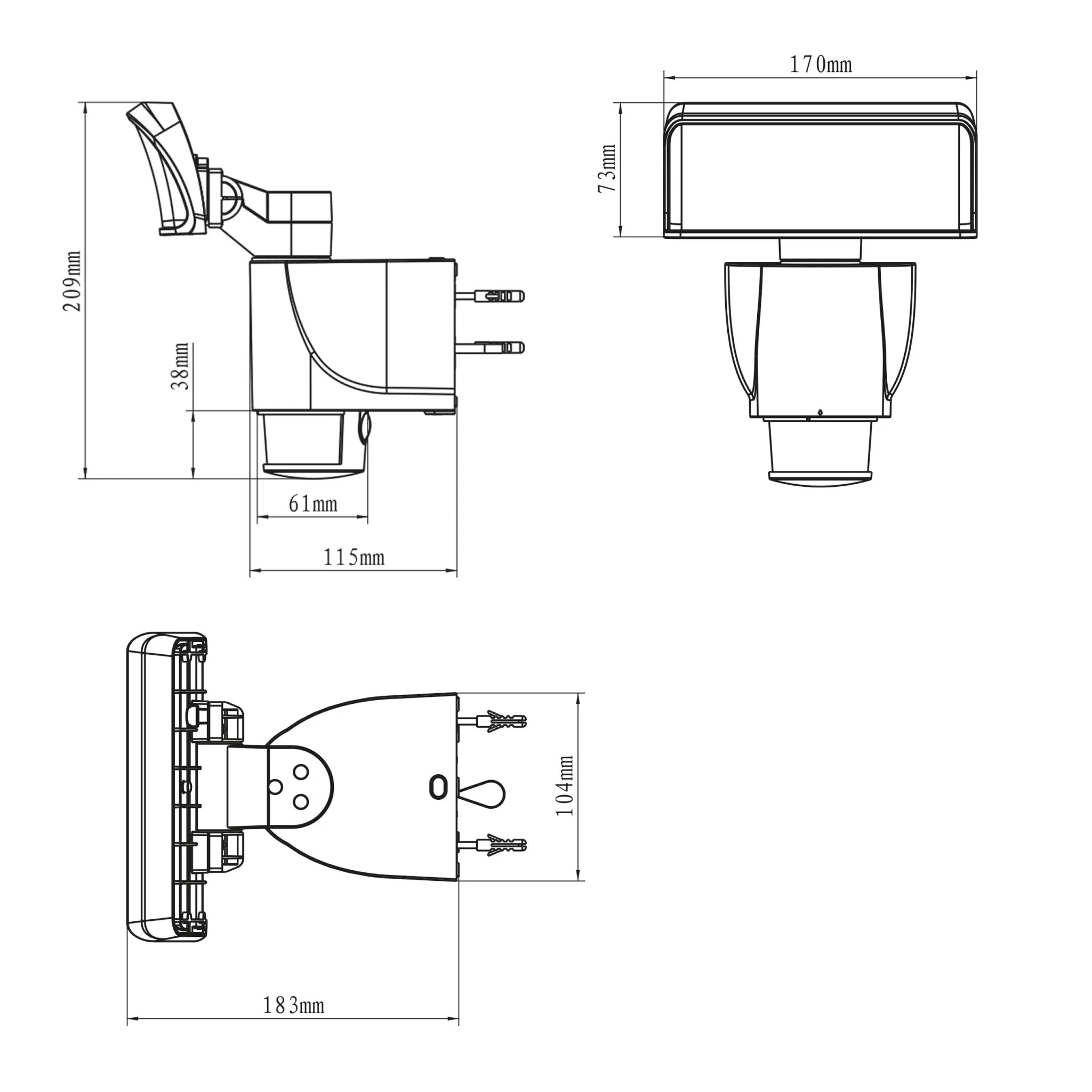LED's Light LED Schijnwerper met Sensor - Automatische bewegingsvolging - Zwart - Image 4