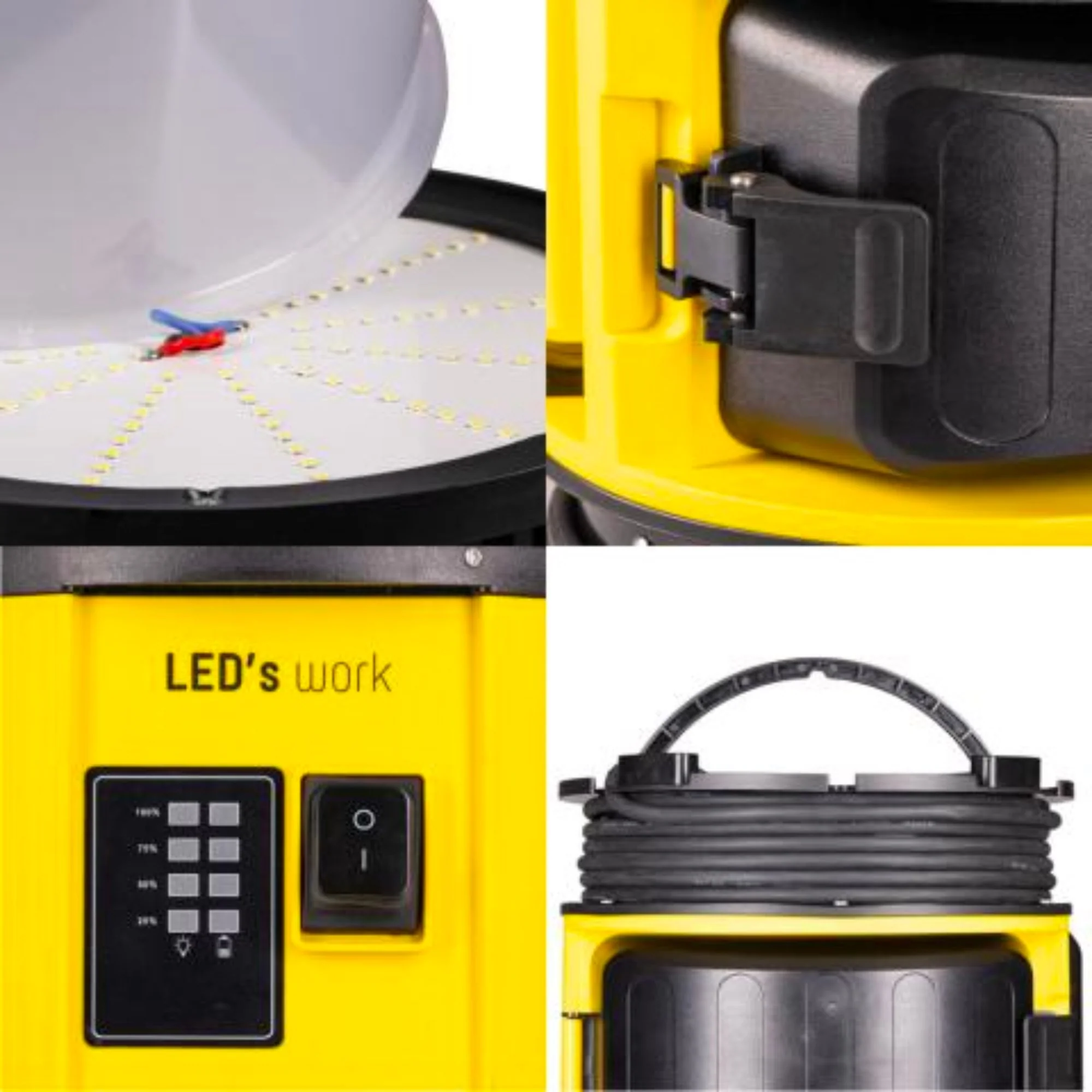 LED's Work 18V HybridPro Bouwlamp 12000lm -  360 graden licht - op accu en netstroom - 80W - IP55 & Rough Service Tested - Image 4