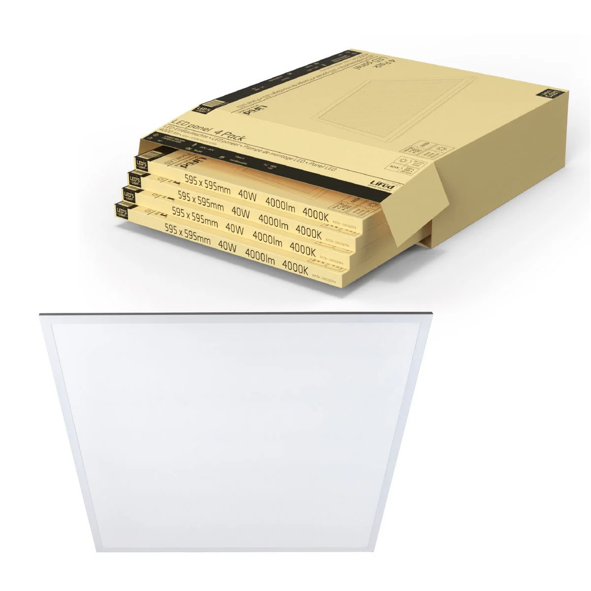 LED's Light LED Paneel 595x595mm  - Vierkant - Neutraal wit (4000K) - 4000 Lumen - 40W - Image 11