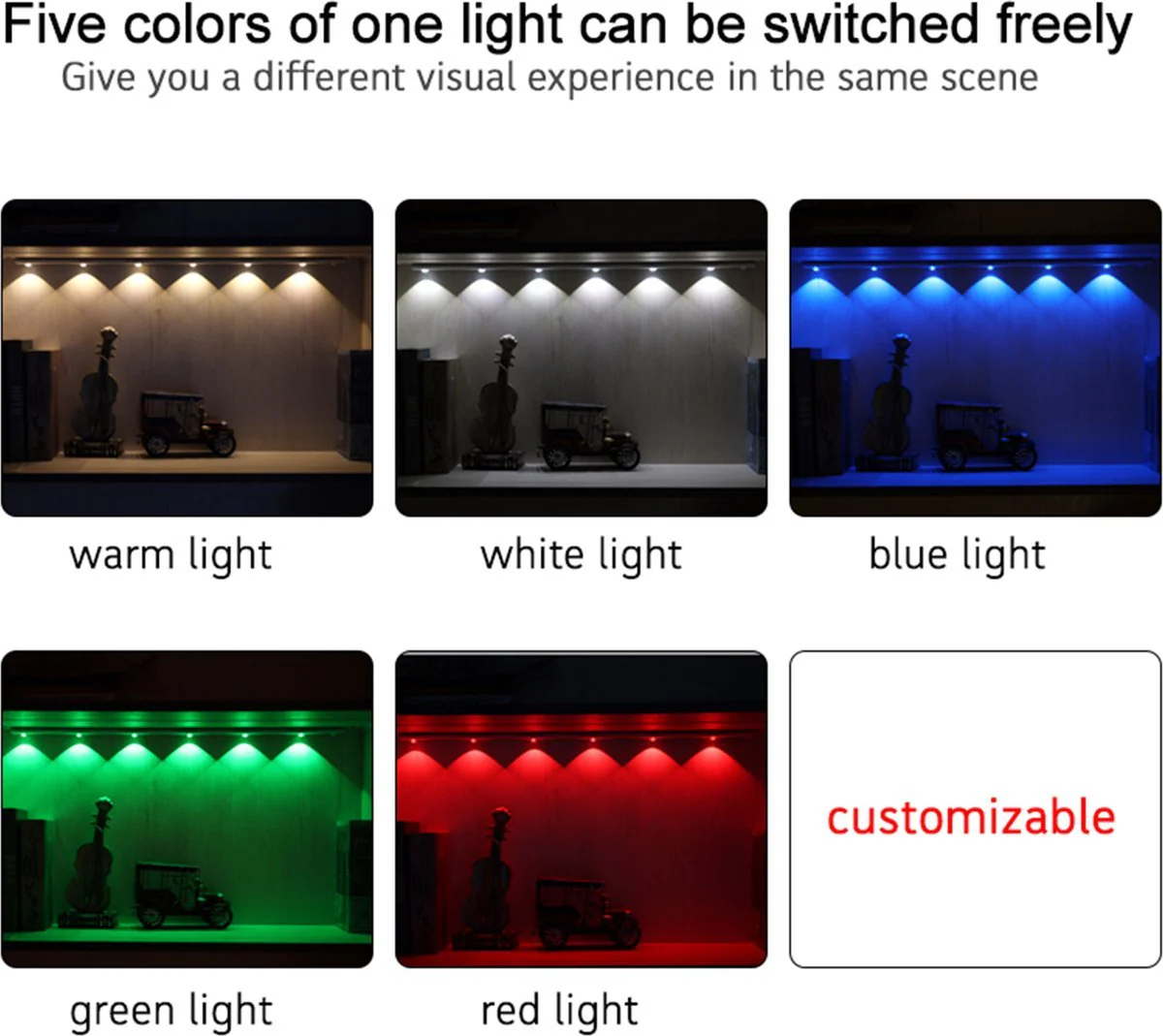 LED's Light EasyFix Kastverlichting met Bewegingssensor - RGB functie - 6 lichtpunten - Draadloos en oplaadbaar - 68,5 cm - Image 6