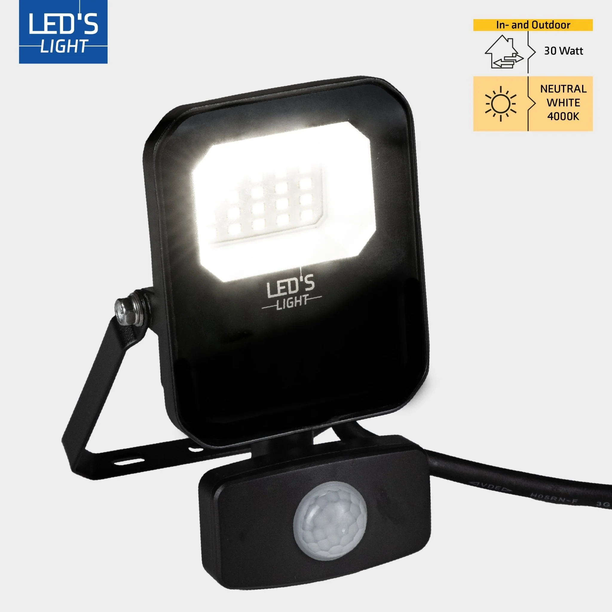 LED's Light Buitenlamp schijnwerper floodlight met bewegingssensor 4200lm - binnen en buiten - 30W - Image 3