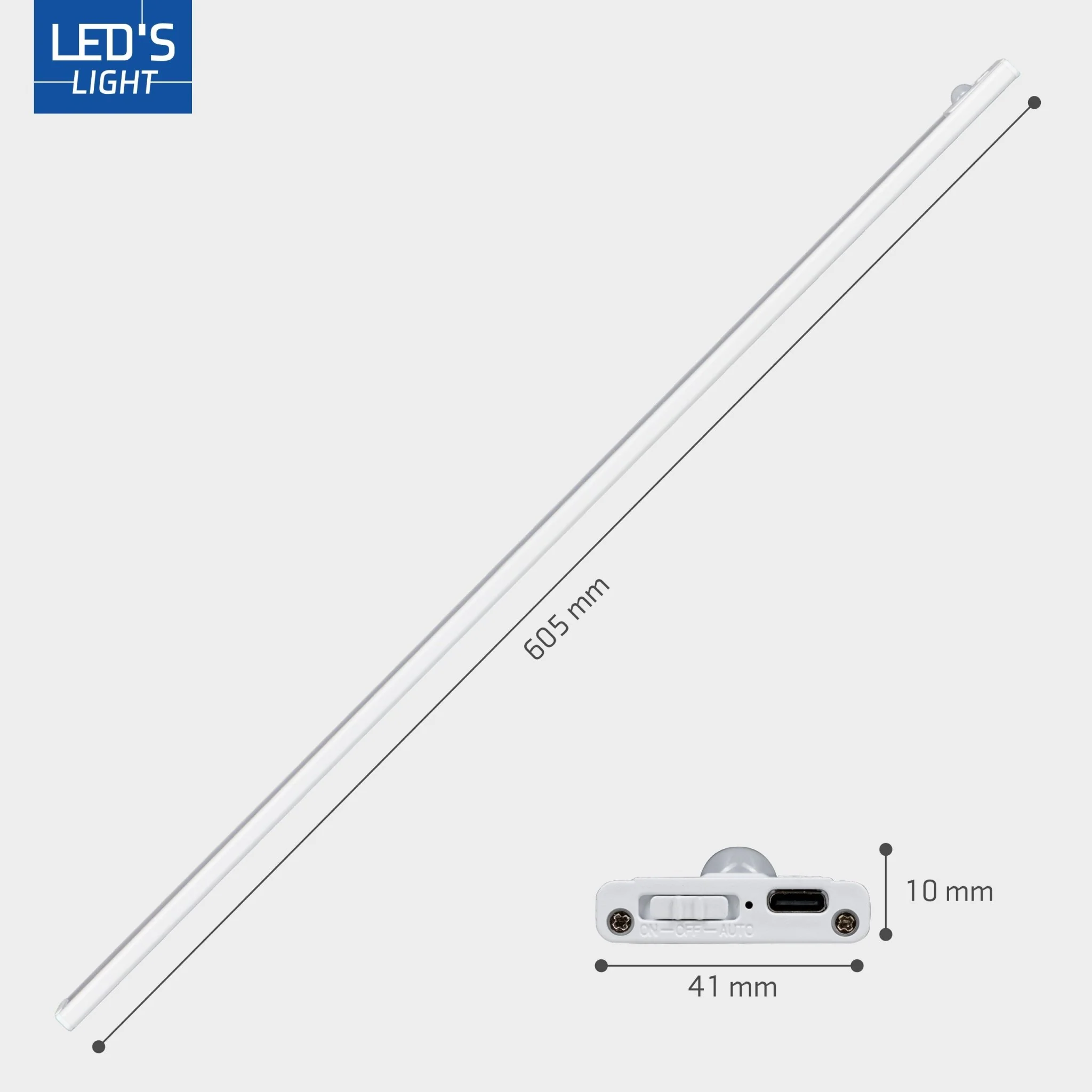 LED's Light Kastverlichting met sensor 60 cm - Oplaadbaar en draadloos - zwaai- en bewegingssensor - wit - Image 12