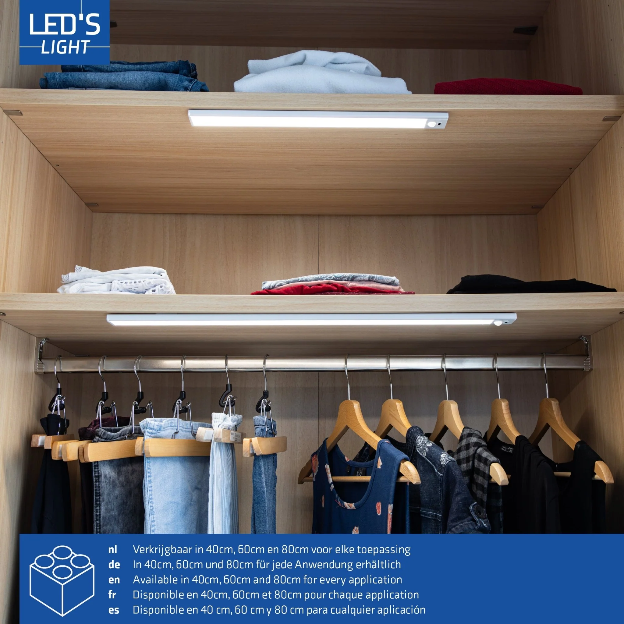 LED's Light Kastverlichting met sensor 60 cm - Oplaadbaar en draadloos - zwaai- en bewegingssensor - wit - Image 5
