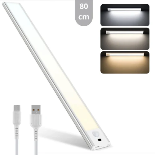 LED's Light Kastverlichting met sensor 80 cm - Oplaadbaar en draadloos - zwaai- en bewegingssensor - wit
