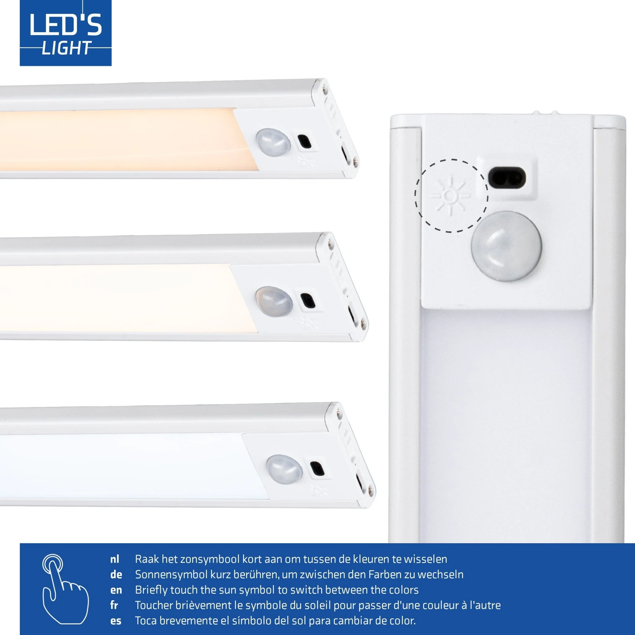 LED's Light Kastverlichting met sensor 80 cm - Oplaadbaar en draadloos - zwaai- en bewegingssensor - wit - Image 8