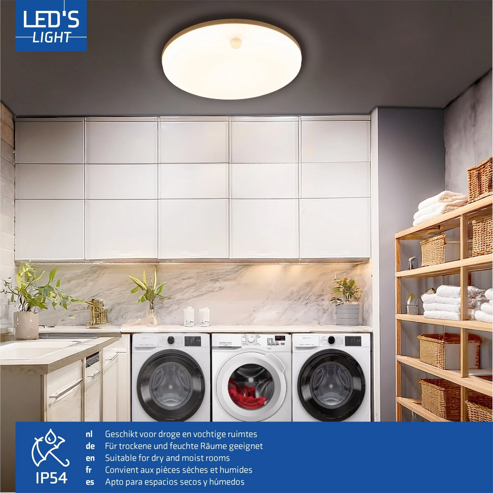 LED's light Plafondlamp met bewegingssensor en schemersensor - dimbaar in 6 standen - IP54 - 30 cm - Image 3