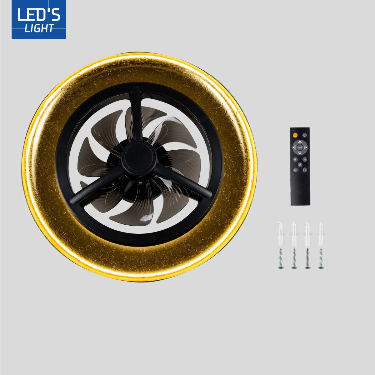 LED's Light Plafondventilator met lamp Goud met Zwart 55W 4300lm 1800K/4000K 55cm - Image 10