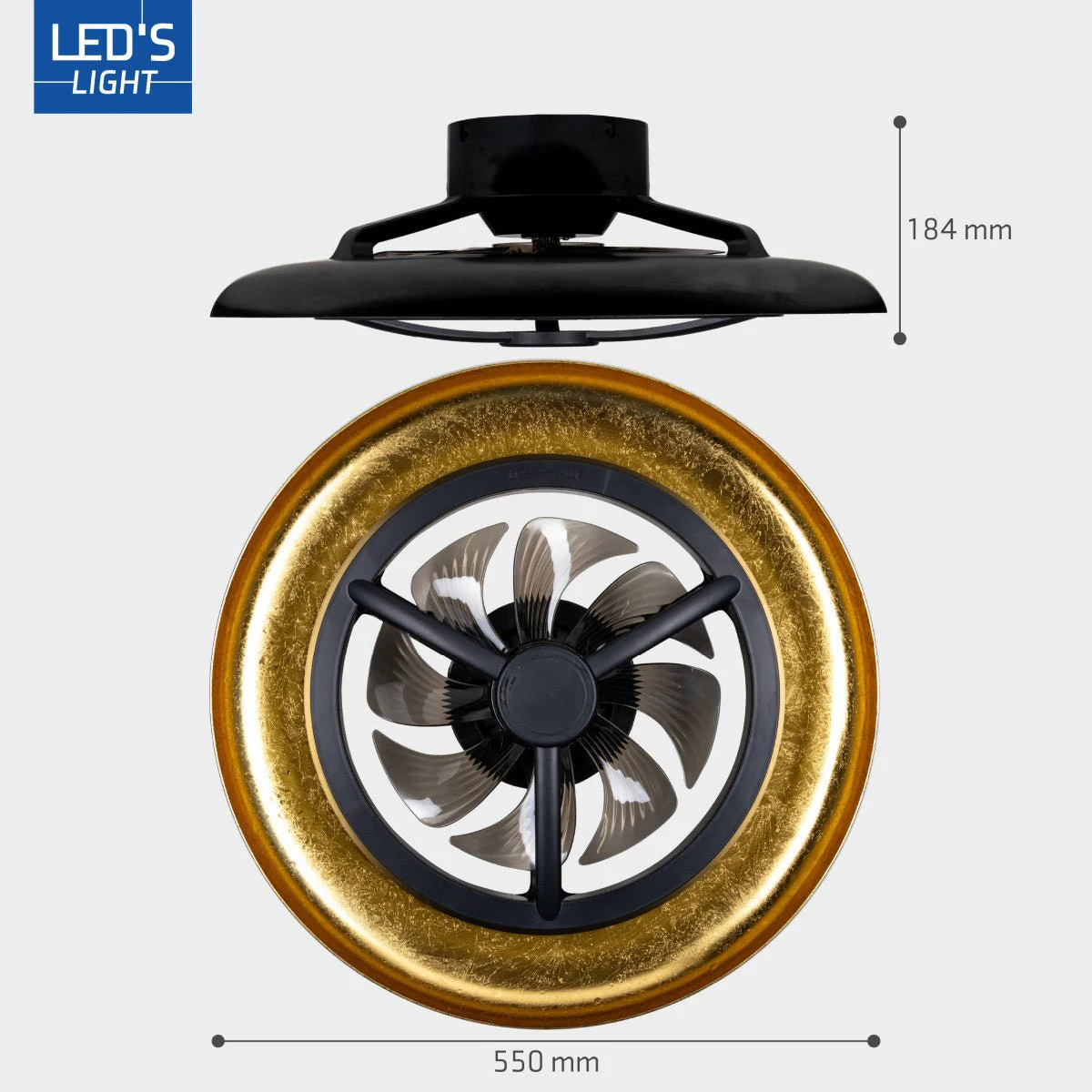 LED's Light Plafondventilator met lamp Goud met Zwart 55W 4300lm 1800K/4000K 55cm - Image 9