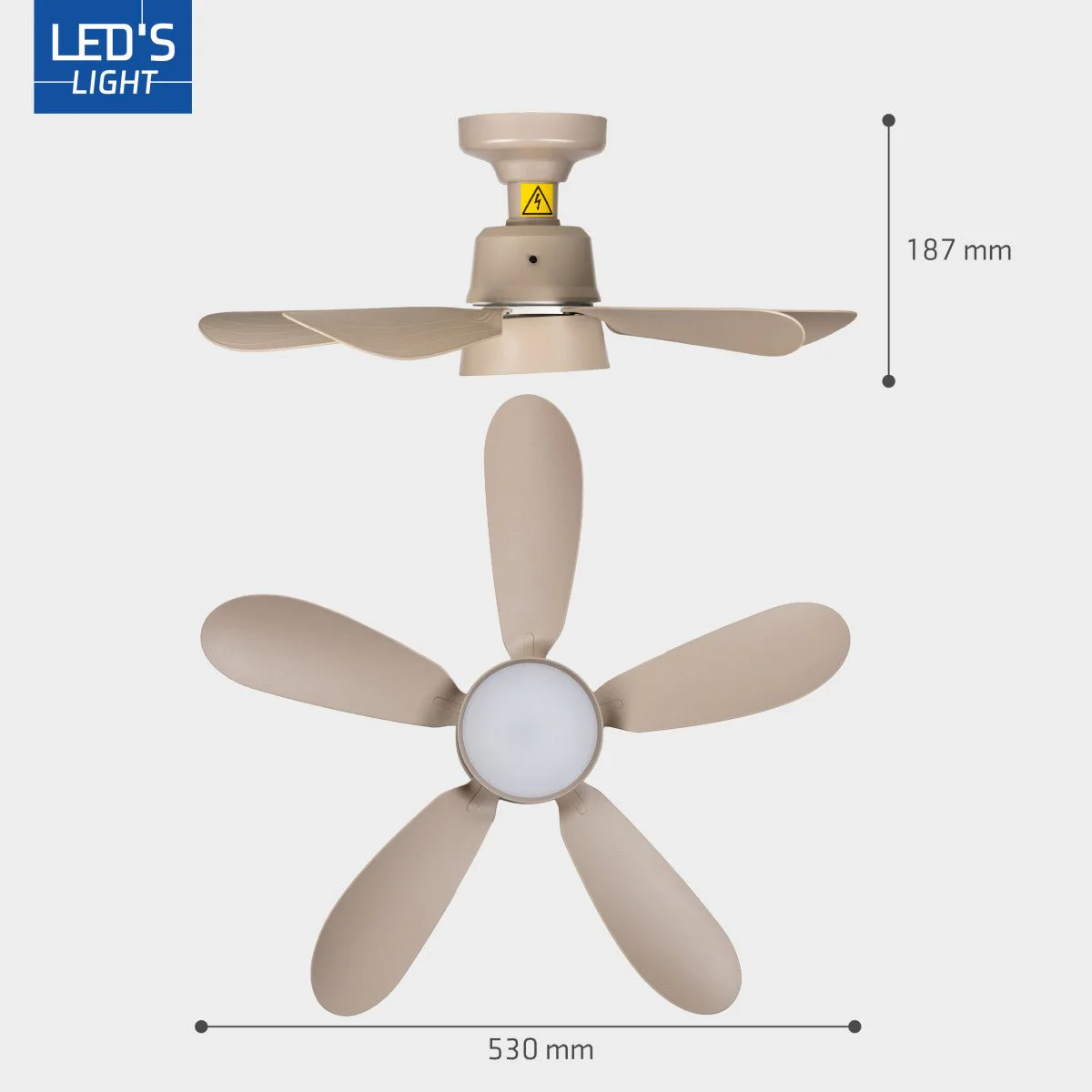 LED's Light Plafondventilator met lamp Taupe 25W 2600lm 2200K/6500K - 53cm - Image 11