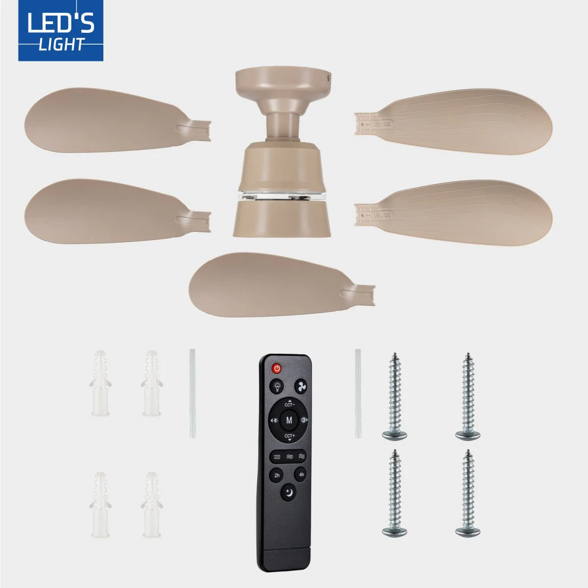 LED's Light Plafondventilator met lamp Taupe 25W 2600lm 2200K/6500K - 53cm - Image 14