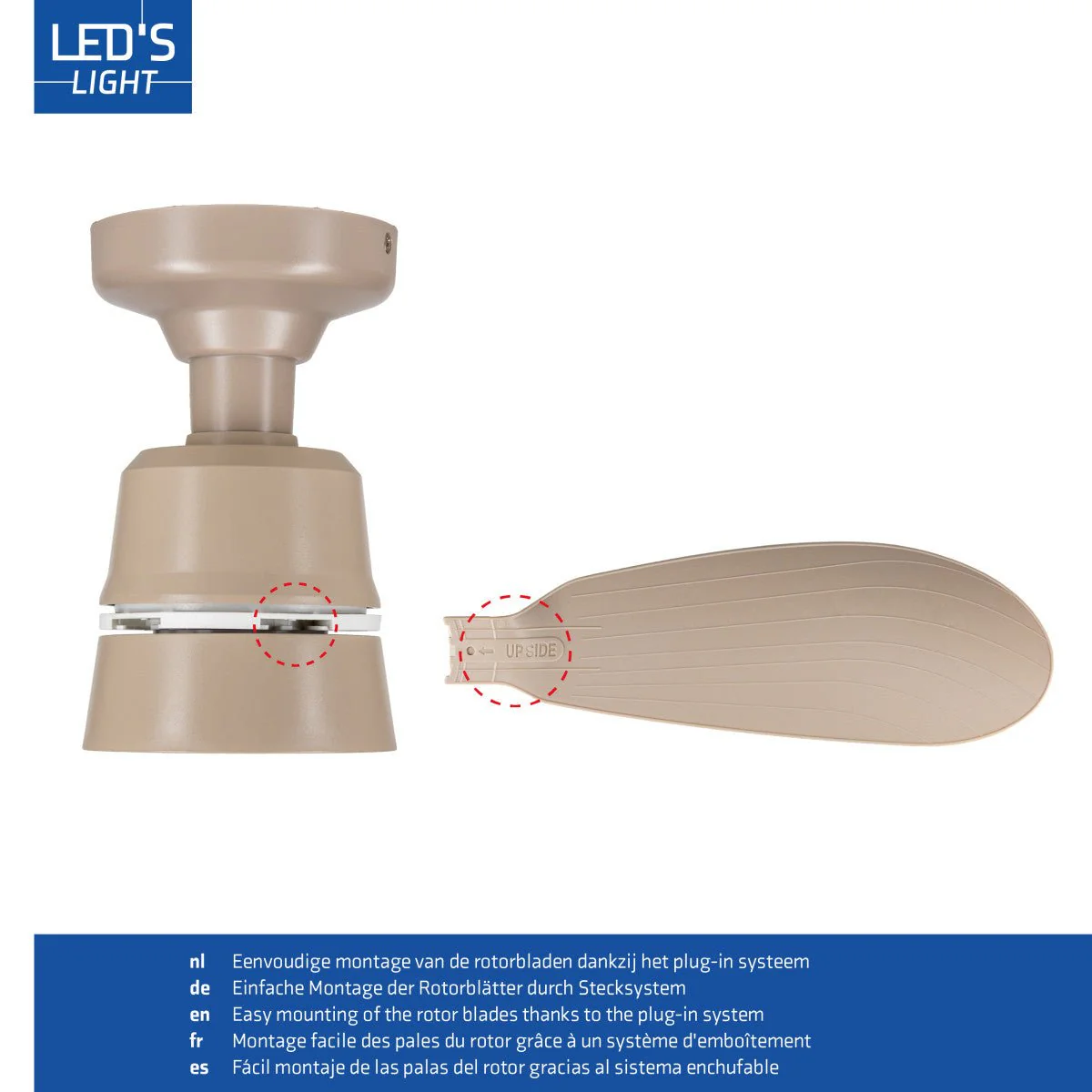 LED's Light Plafondventilator met lamp Taupe 25W 2600lm 2200K/6500K - 53cm - Image 15