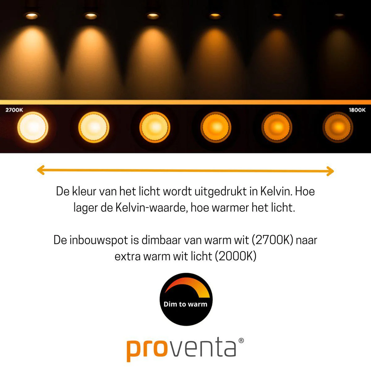 LED's Light Pro LED Inbouwspot Nikkel - DimToWarm - Ø 68mm - Kantelbaar - Warm wit licht - CRI95 - Image 6