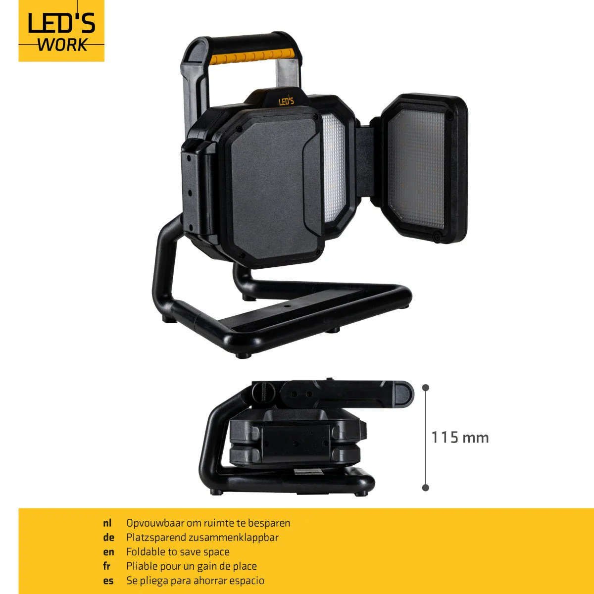 LED's Work LED Bouwlamp Werklamp Oplaadbaar 4000lm 30W Opvouwbaar & Compact - Image 7