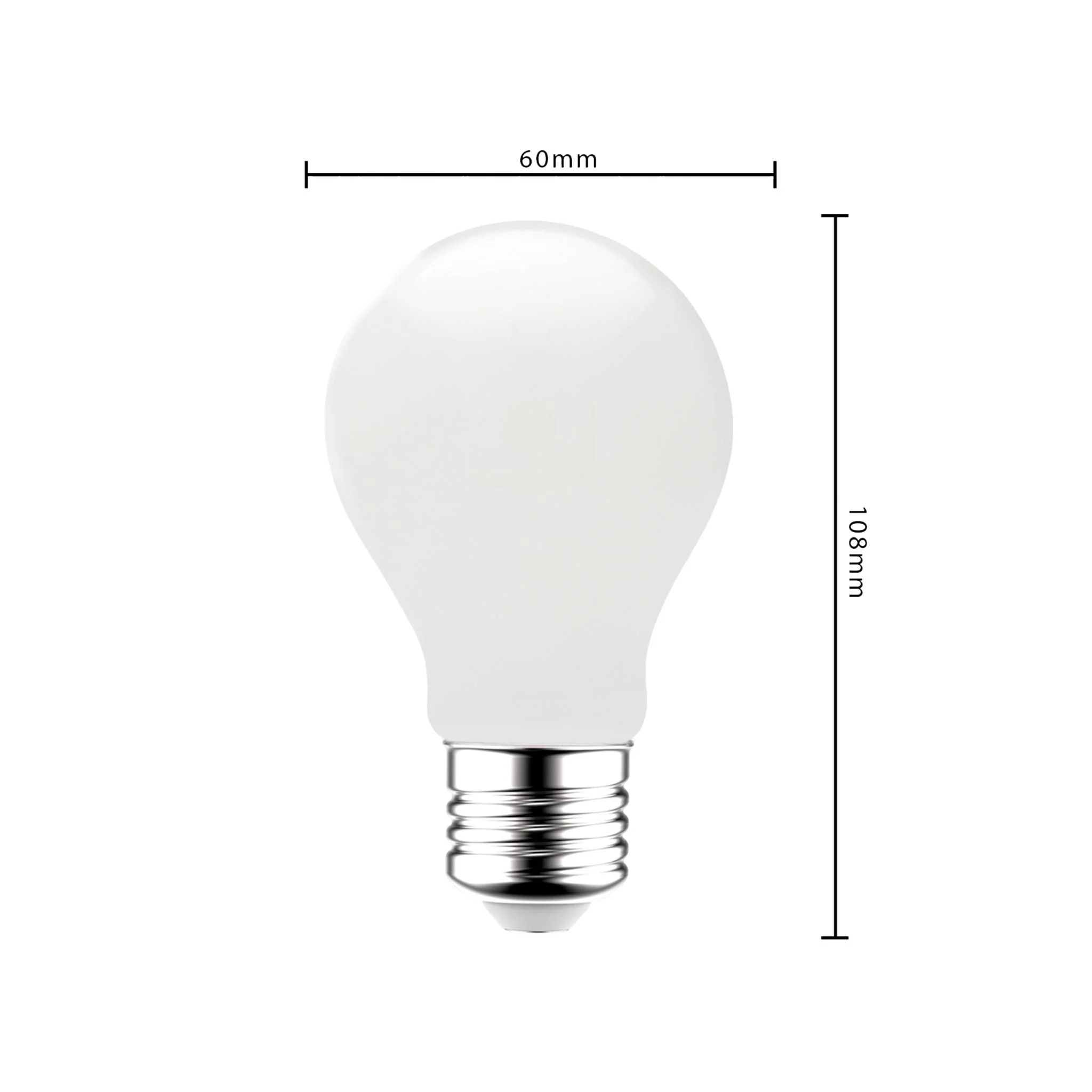 LED Lamp E27 - Mat wit glas - 4W/40W - 470 lm - Warm wit licht - Image 3