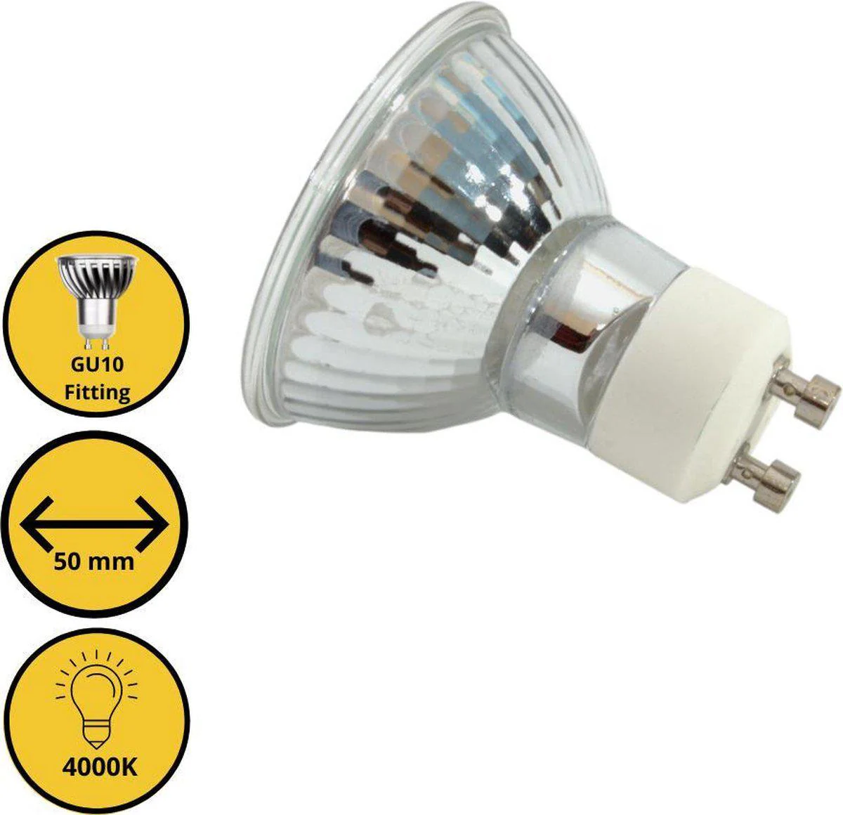 Proventa Longlife LED GU10 Reflectorlamp - Koud wit - MR16 - 1 x LED spot met GU10 fitting
