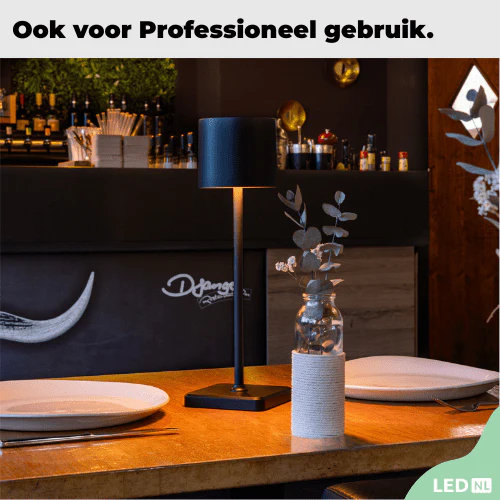 LED's Light Oplaadbare LED Tafellamp - Dimbaar via aanraking - Binnen en buiten - Zwart - Image 4