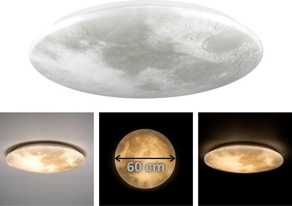 LED's Light Maan Plafondlamp voor de Slaapkamer - Dimbaar met afstandsbediening - 60 cm - Image 2