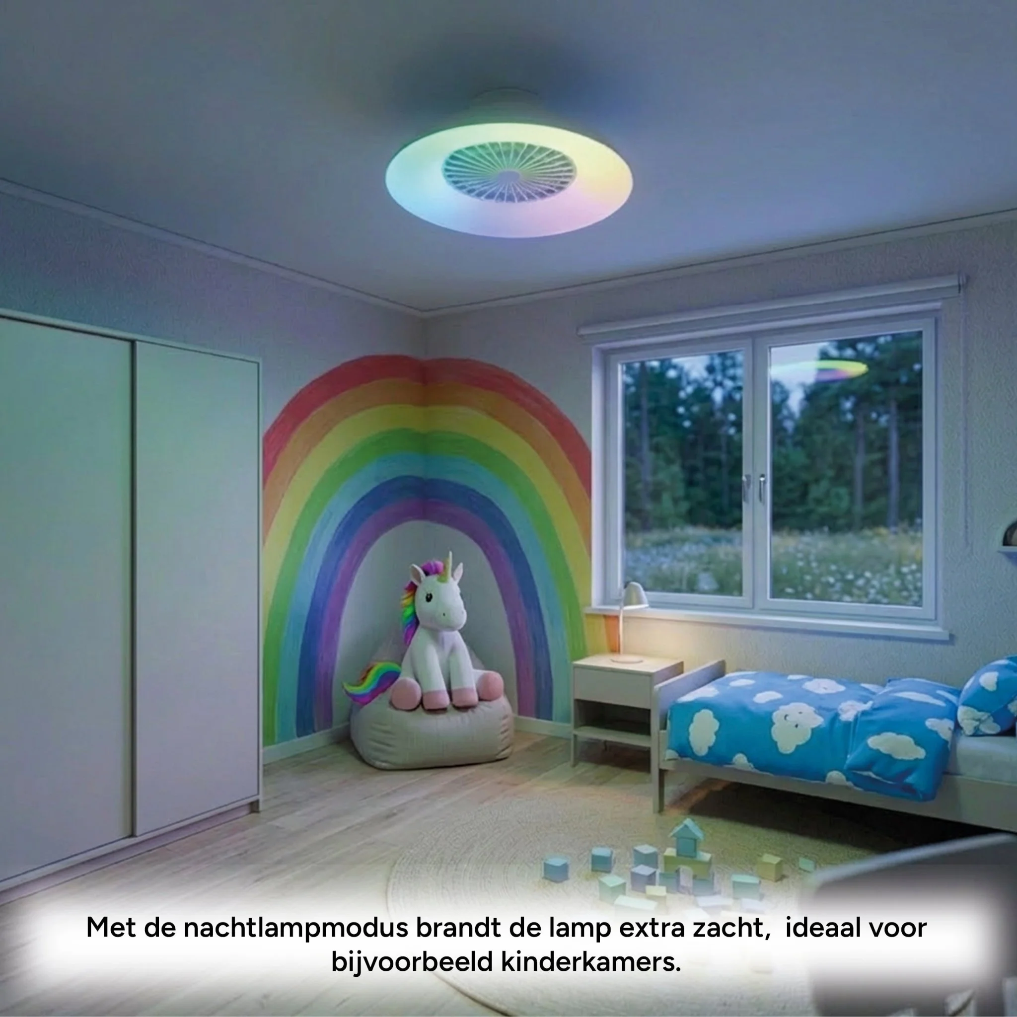 LED's Light Plafondlamp met ventilator RGB - 39W 3300lm 2700K/6500K/RGB - Ø485mm IP20 - Dimbaar - Image 5