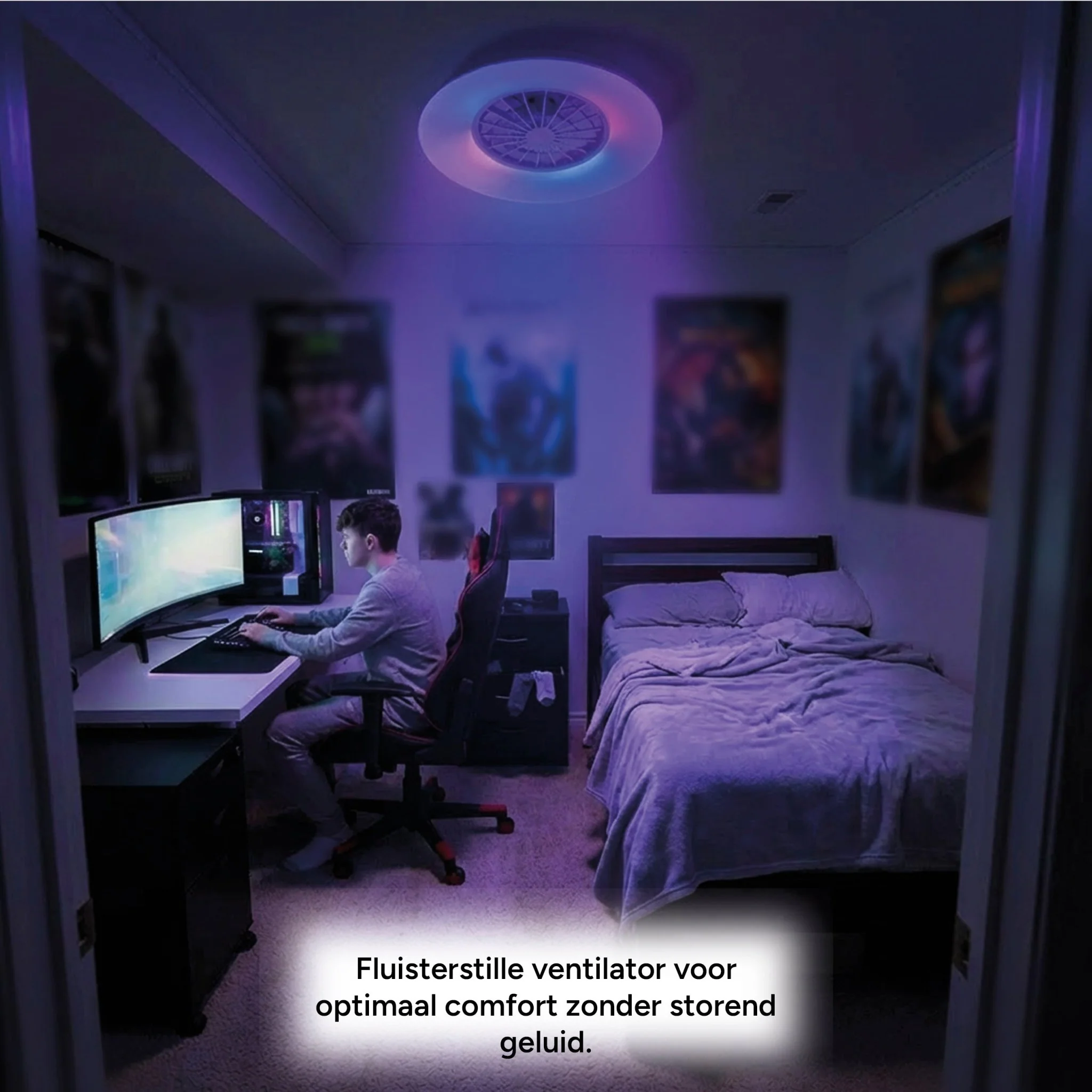 LED's Light RGB Plafondlamp met ventilator - 54W 3950lm 2700K/6500K/RGB - Ø600mm IP20 - Dimbaar - Image 10