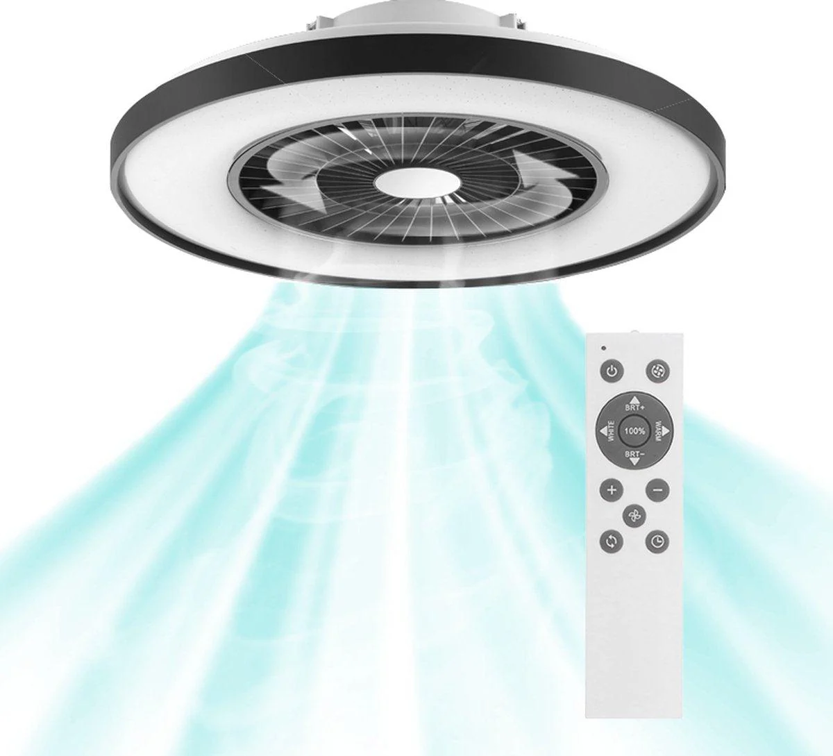 Proventa 3D Air Plafondlamp met Ventilator 60cm - Full room luchtcirculatie - Zomer & Winterstand – Licht en kleurtemperatuur instelbaar - Image 15