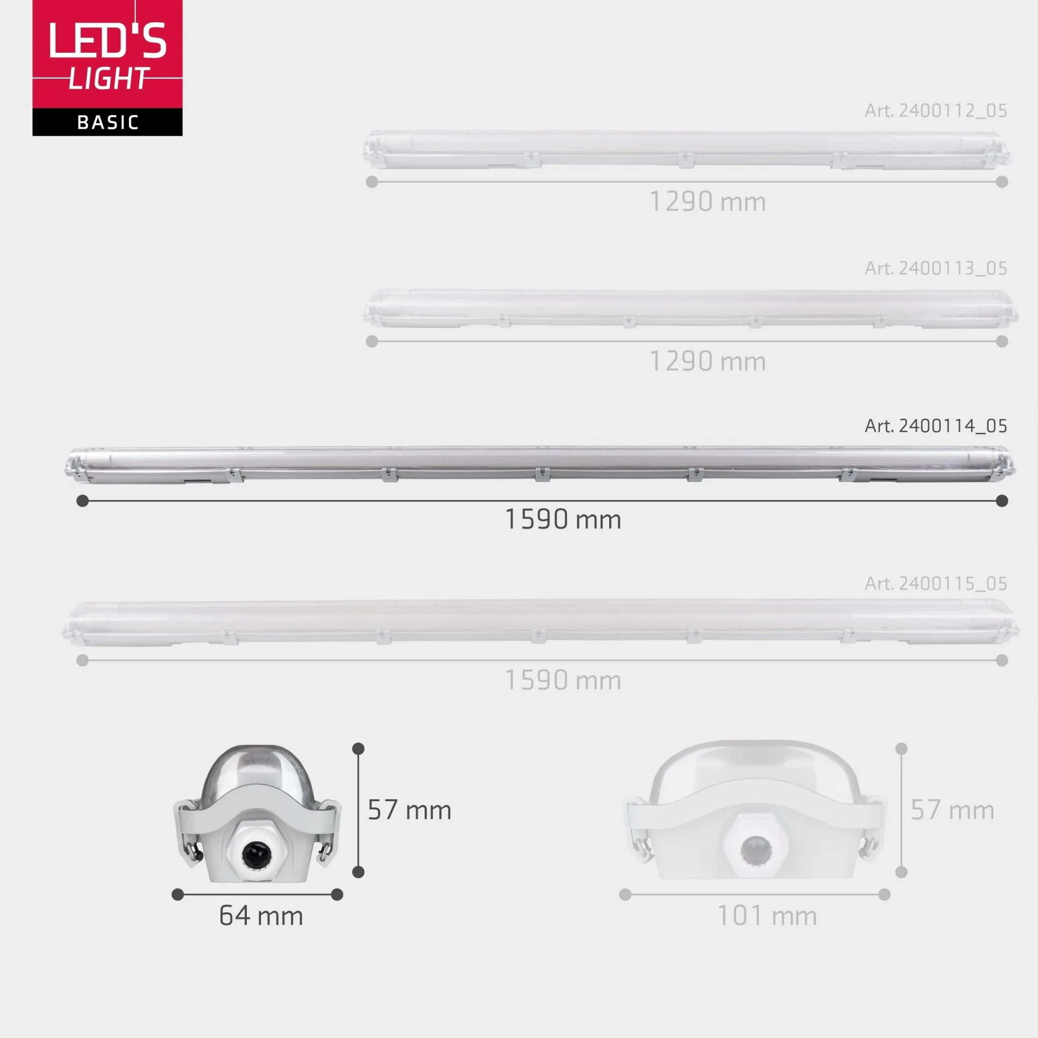 Proventa LED TL 8 armaturen met lampen 150 cm - Koud wit licht 6500 K - Waterdicht - Voordeelverpakking - 8 stuks - Image 5