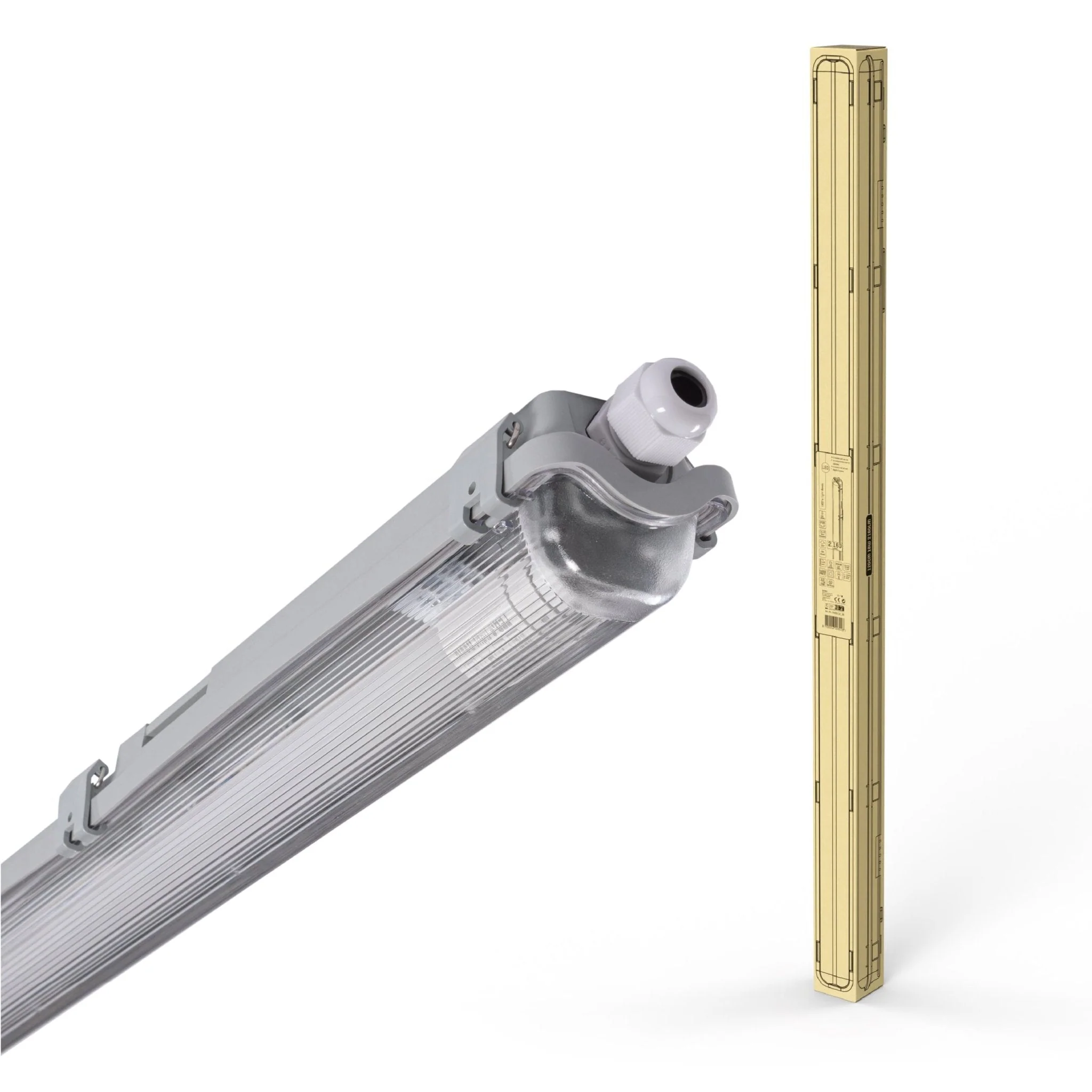 Proventa LED TL armaturen met lampen 120 cm - Koud wit licht 6500 K - Waterdicht - Complete set - 4 stuks - Image 5
