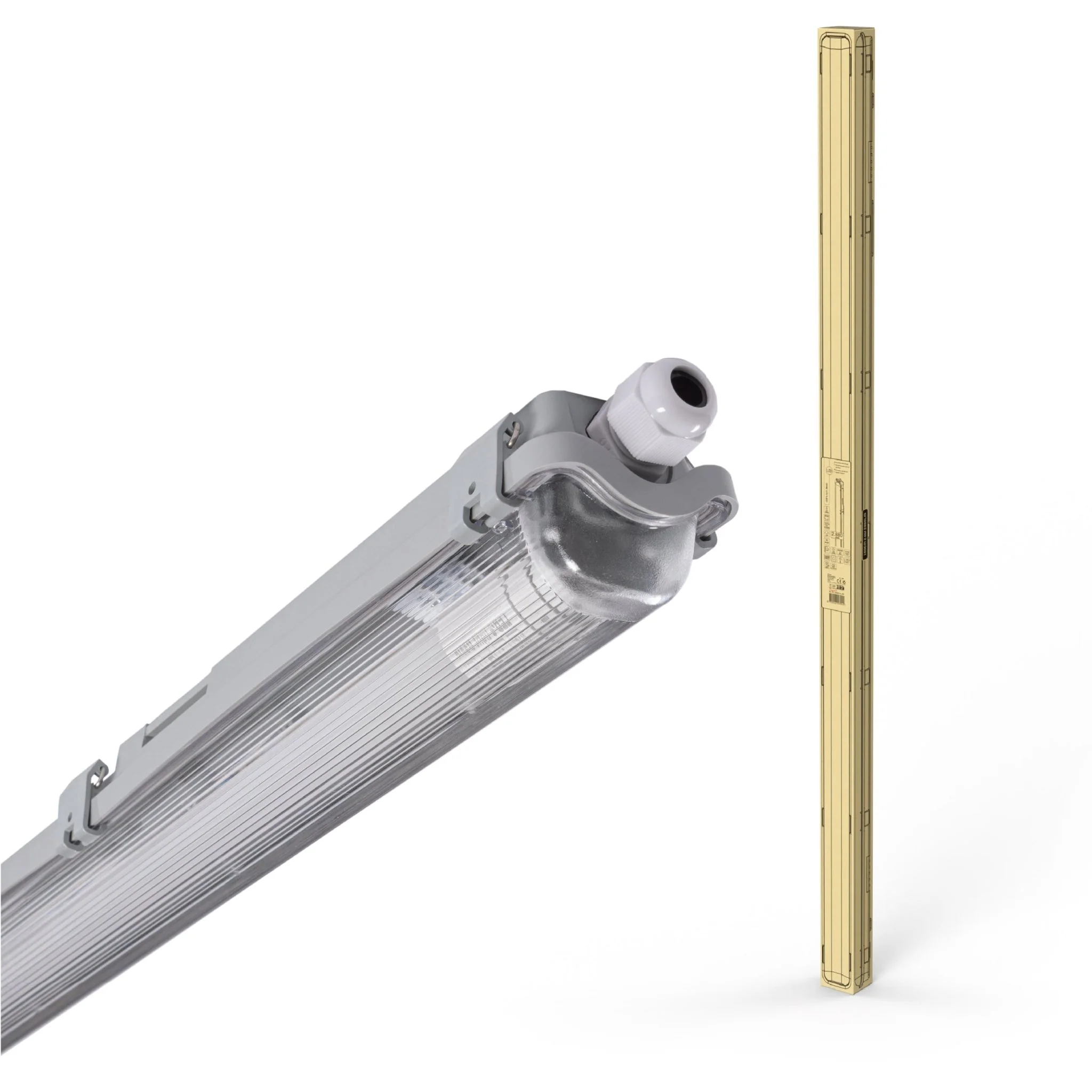 4 PACK - LED's Light LED TL 4  armaturen met lampen 150 cm - Koud wit licht 6500 K - Waterdicht - Complete set - 4 stuks - Image 12