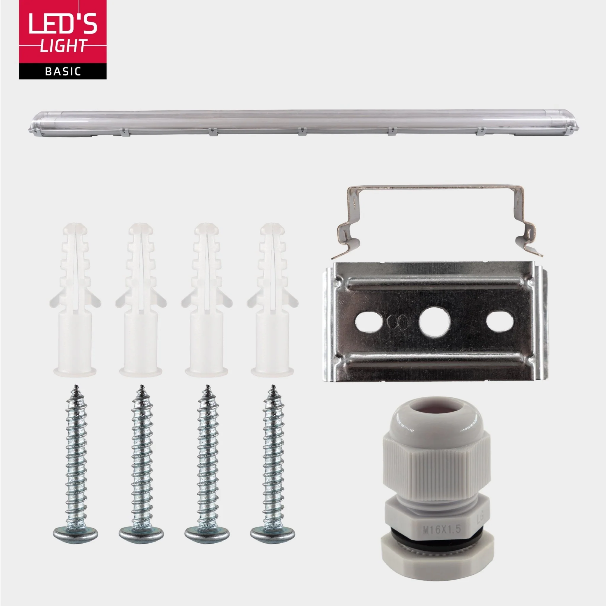 Proventa LED TL 4 dubbel armaturen met 8 buizen 150 cm - Koud wit licht 6500 K - Waterdicht - 4 stuks - Image 5